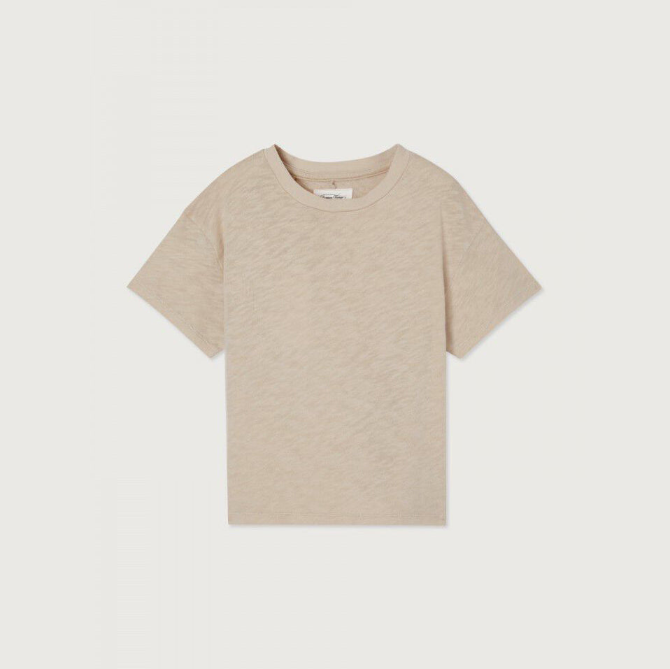 Boys & Girls Beige Cotton T-Shirt