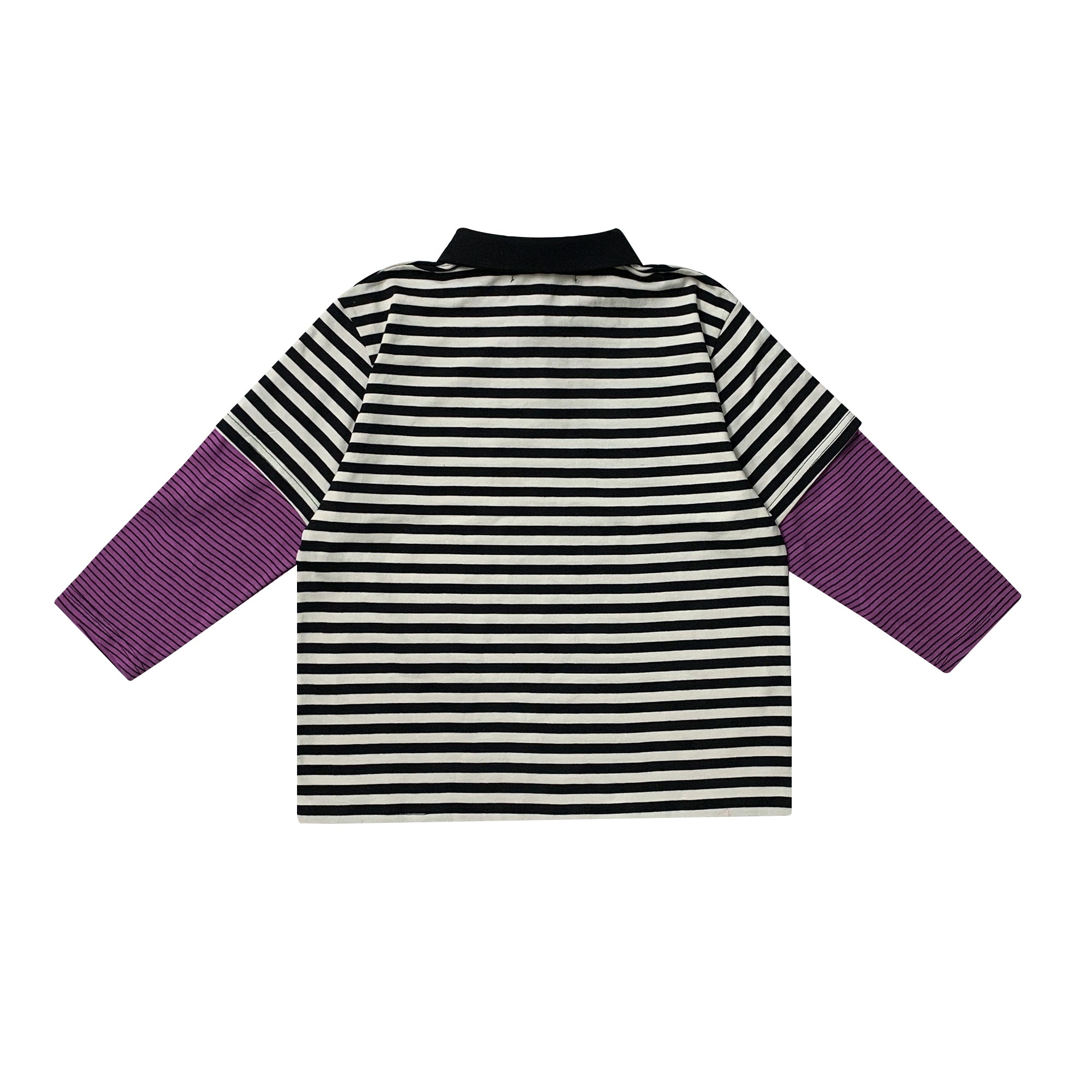 Boys & Girls Black Stripe Cotton Long Sleeves T-Shirt
