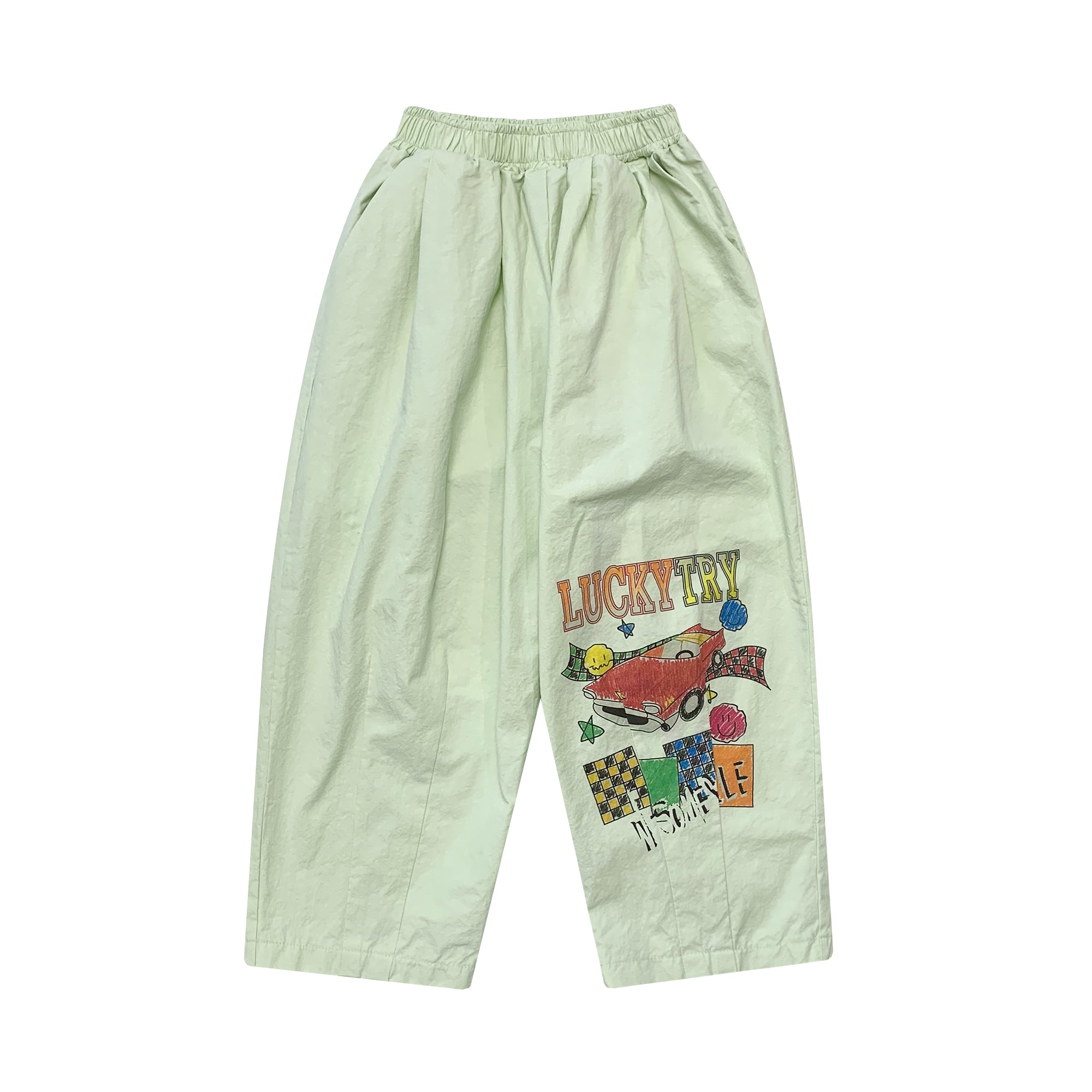 Boys & Girls Green Cotton Trousers