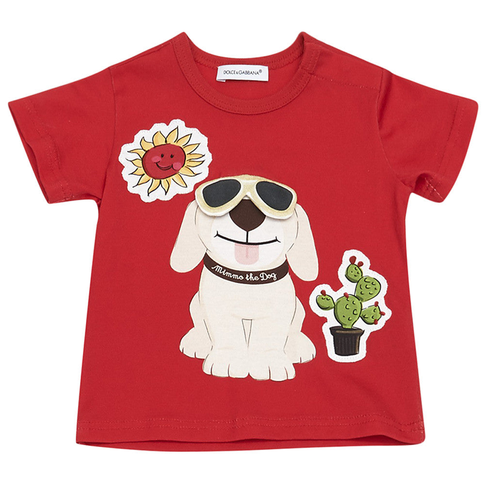 Baby Boys Red Jersey 'Mimmo' T-Shirt - CÉMAROSE | Children's Fashion Store - 1