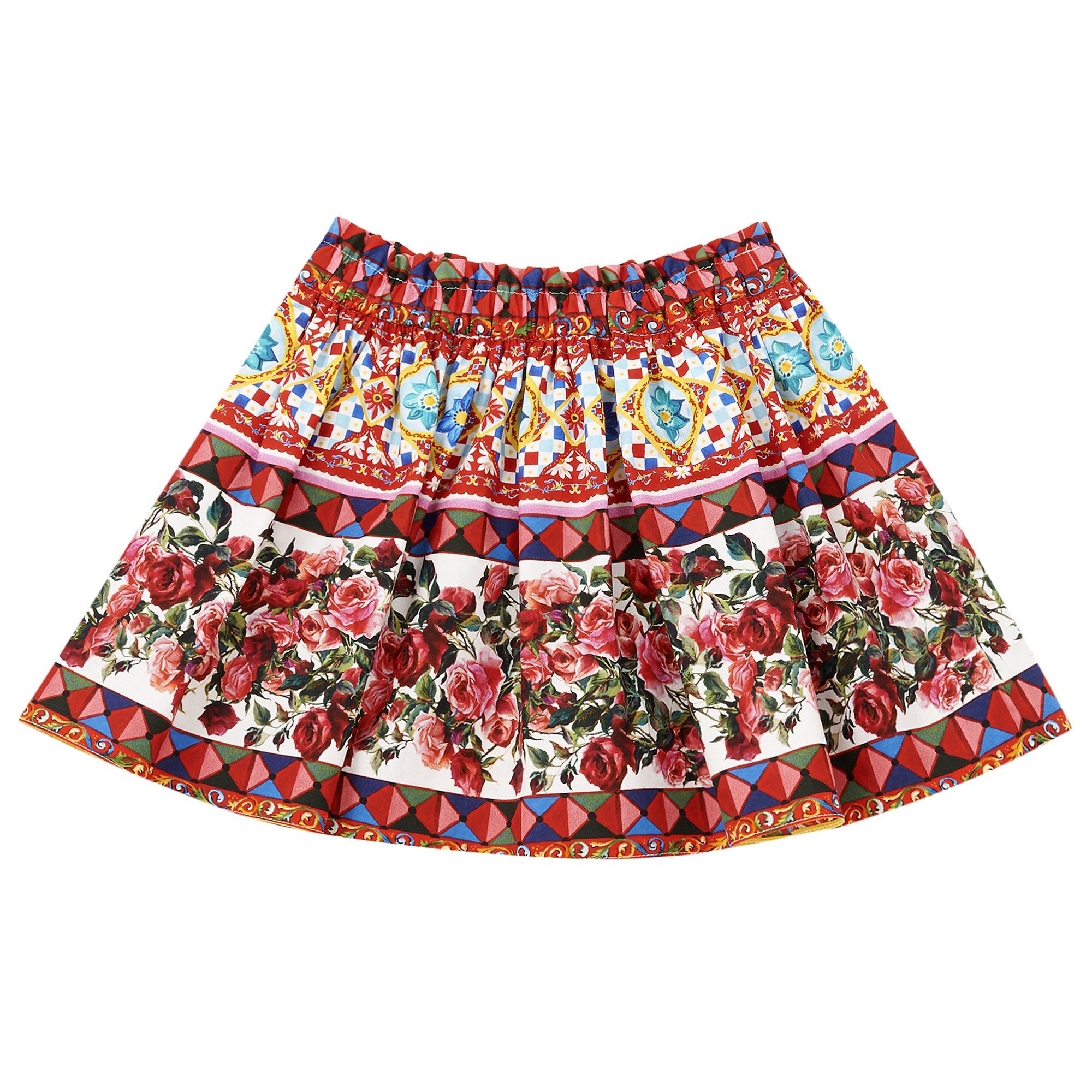 Baby Girls Pink 'Carretto Con Rose' Cotton Skirt - CÉMAROSE | Children's Fashion Store - 1