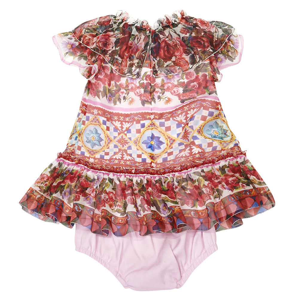 Baby Girl Multicolor Flower Printed Trims Dress - CÉMAROSE | Children's Fashion Store - 2
