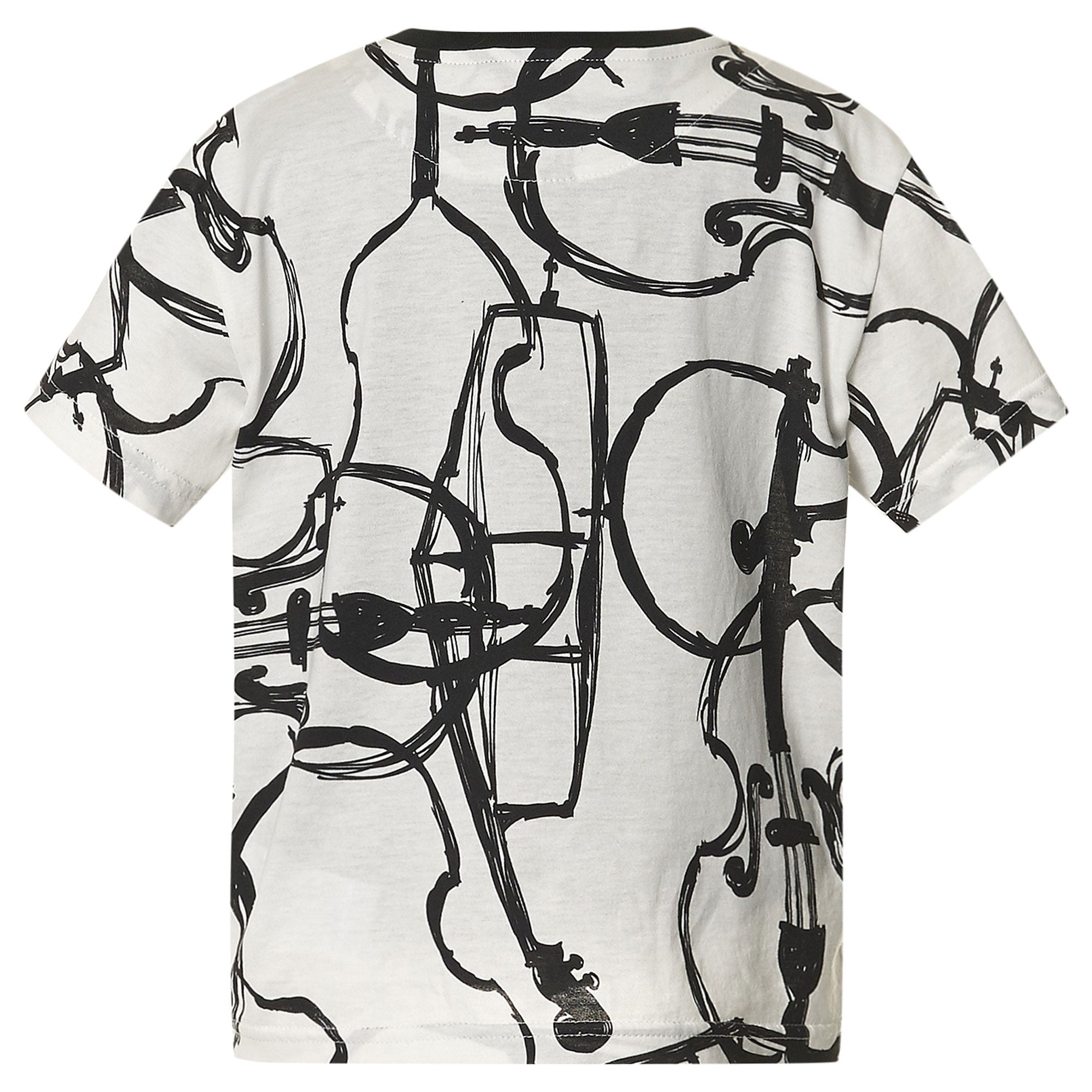 Boys White Fancy Printed Trims T-Shirt - CÉMAROSE | Children's Fashion Store - 2