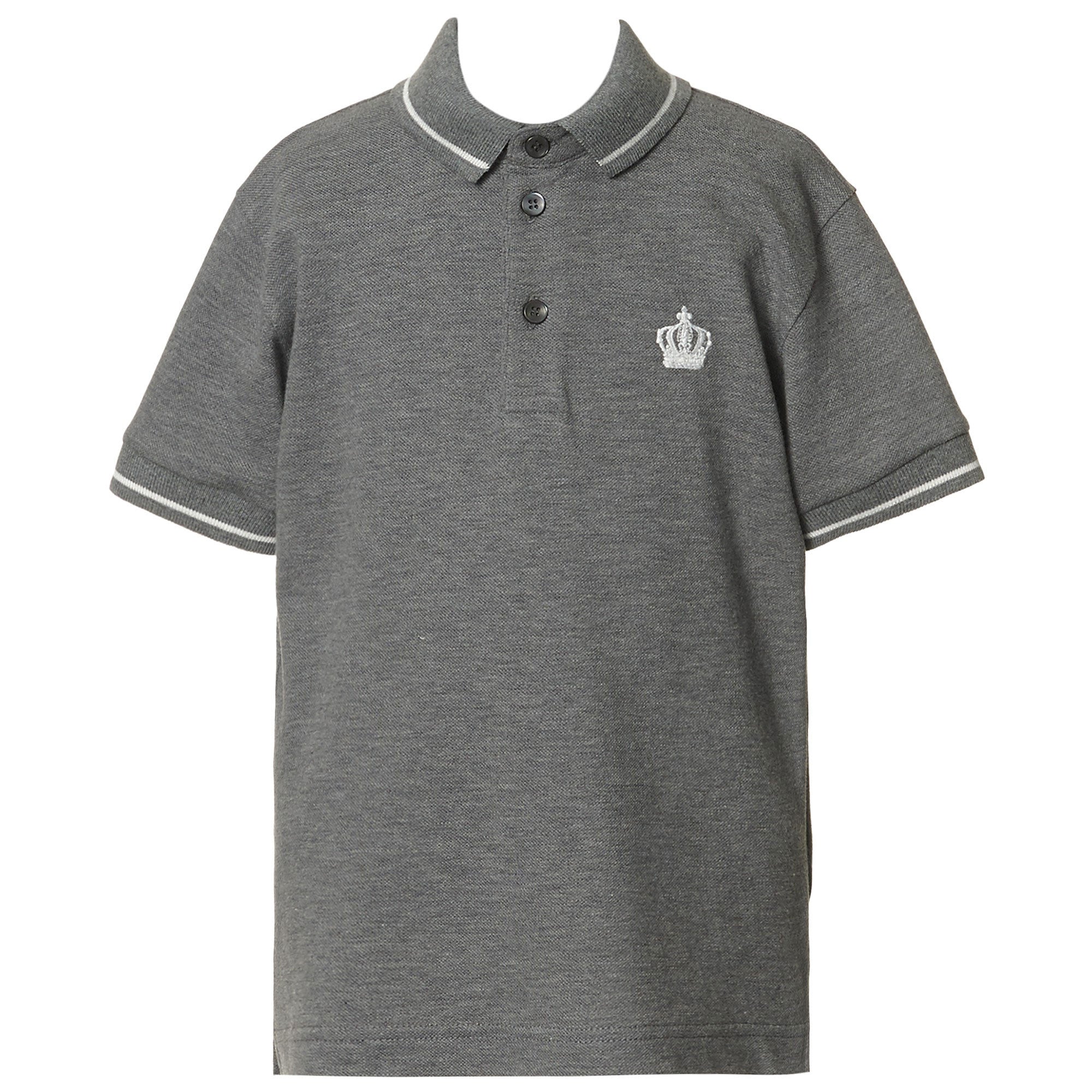 Boys Grey Crown Logo Polo Shirt