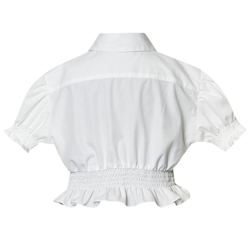 Girls White Cherry Printed Blouse - CÉMAROSE | Children's Fashion Store - 2