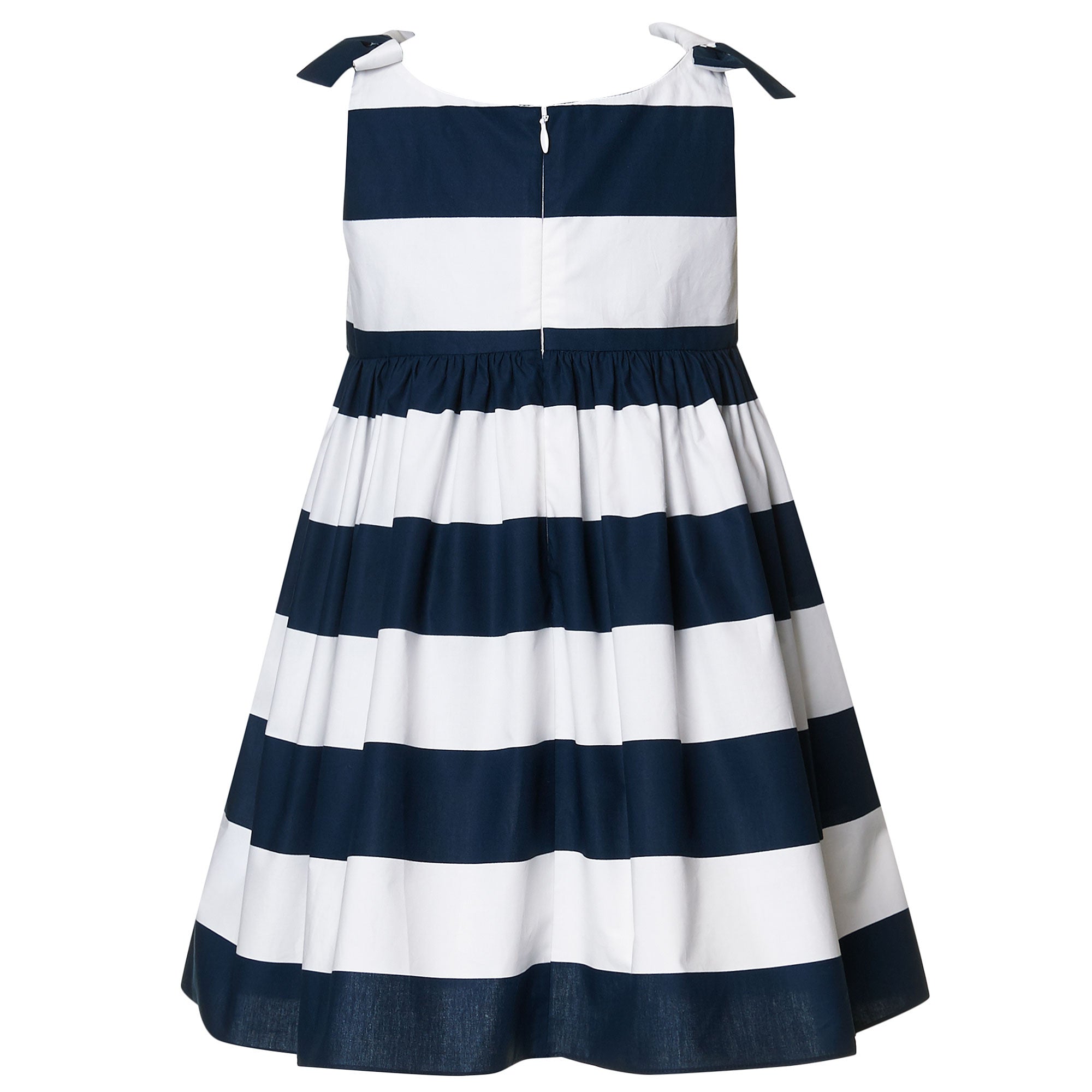 Girls Blue &White striped Cotton Dress - CÉMAROSE | Children's Fashion Store - 2