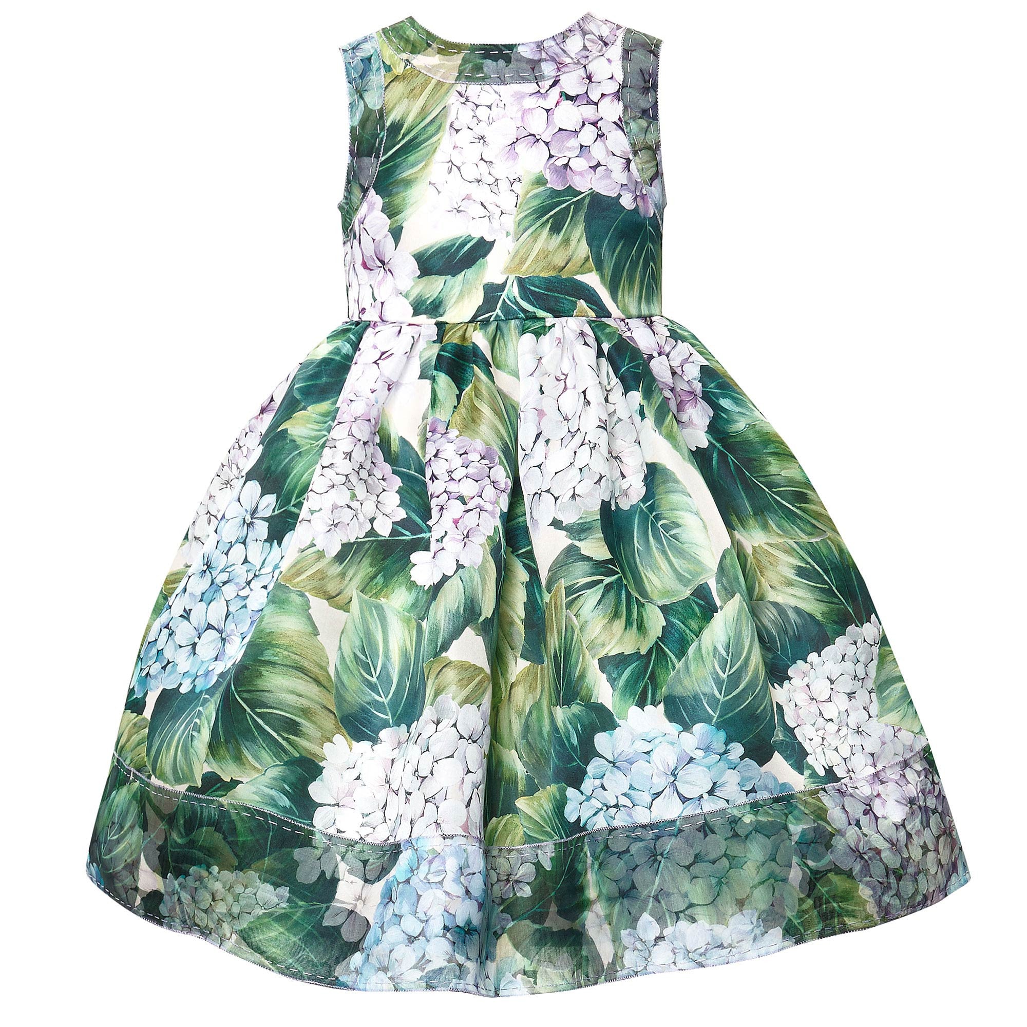 Girls Green 'Ortensia' Silk Dress