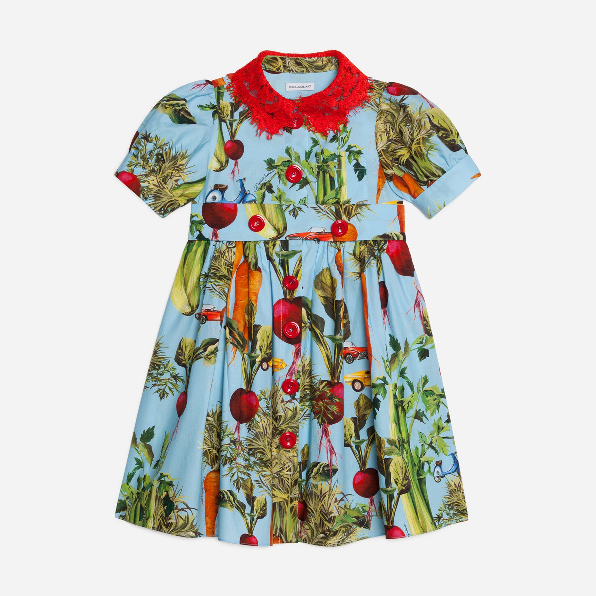 Girls Blue Printed Dress