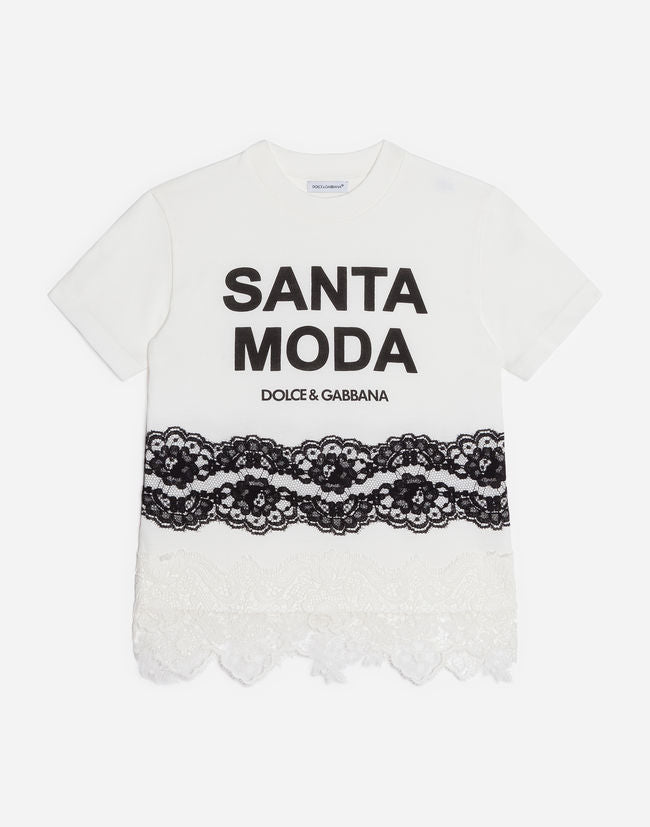 Girls White Cotton T-shirt