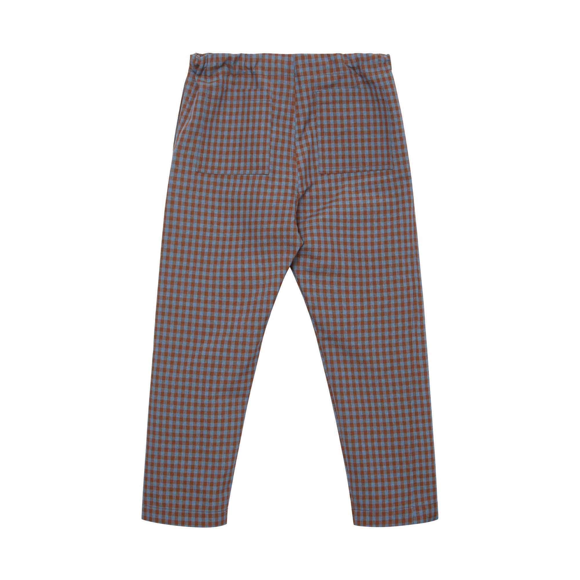Boys & Girls Blue Check Cotton Trousers