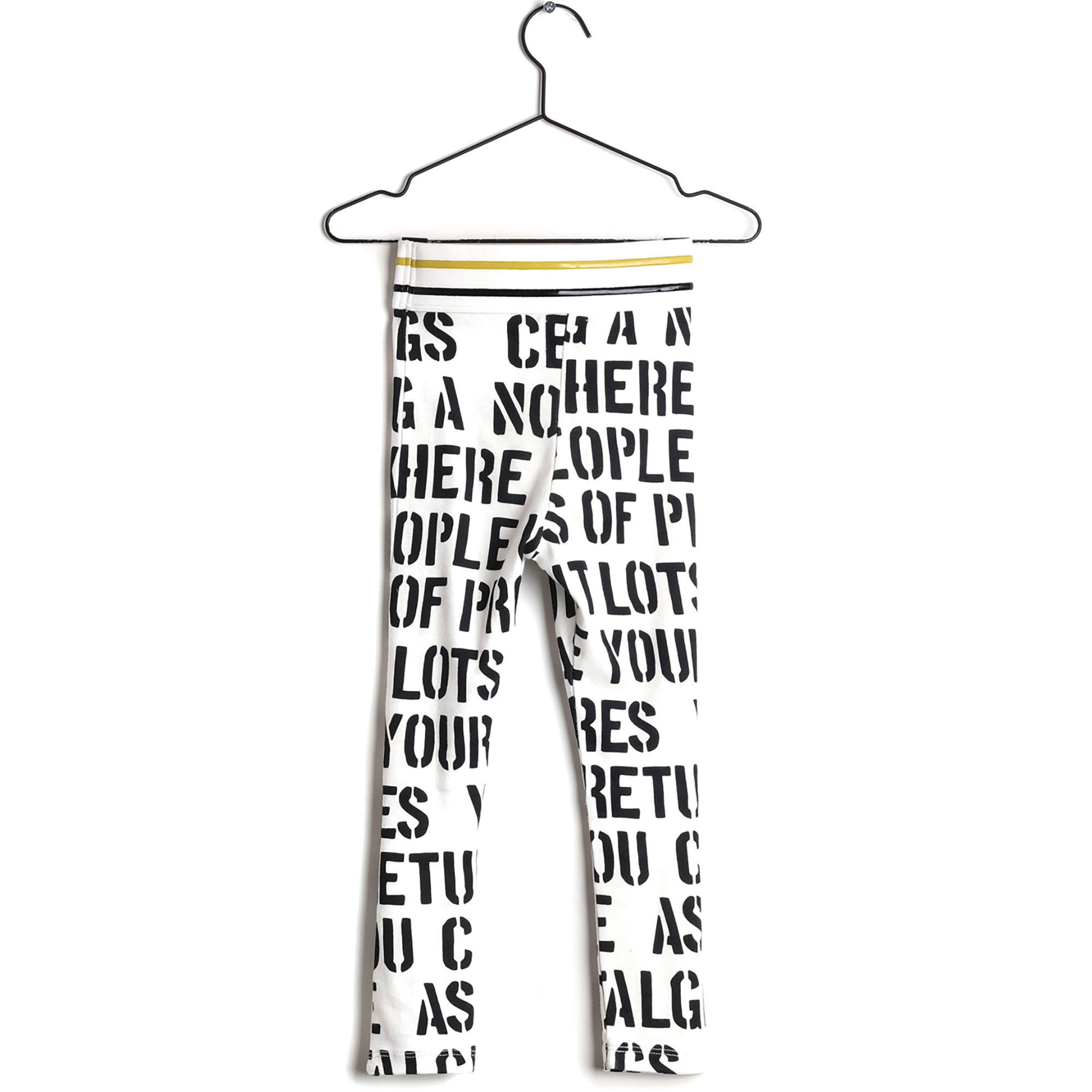 Girls White Printed Leggings