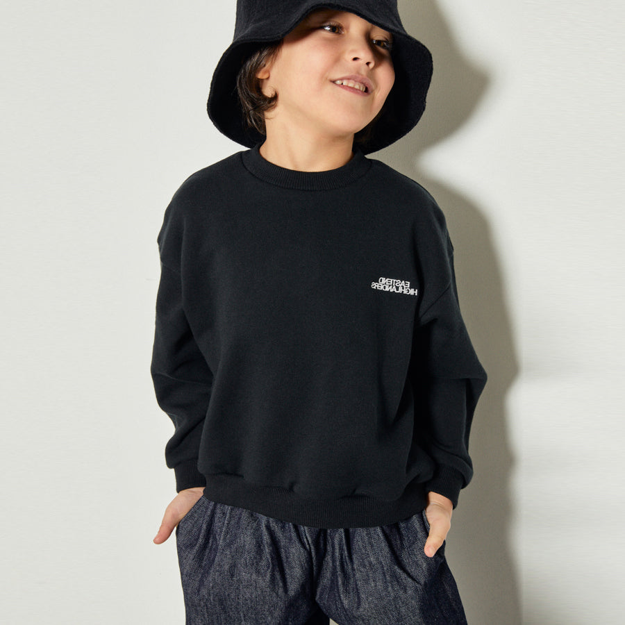 Boys & Girls Black Cotton T-Shirt