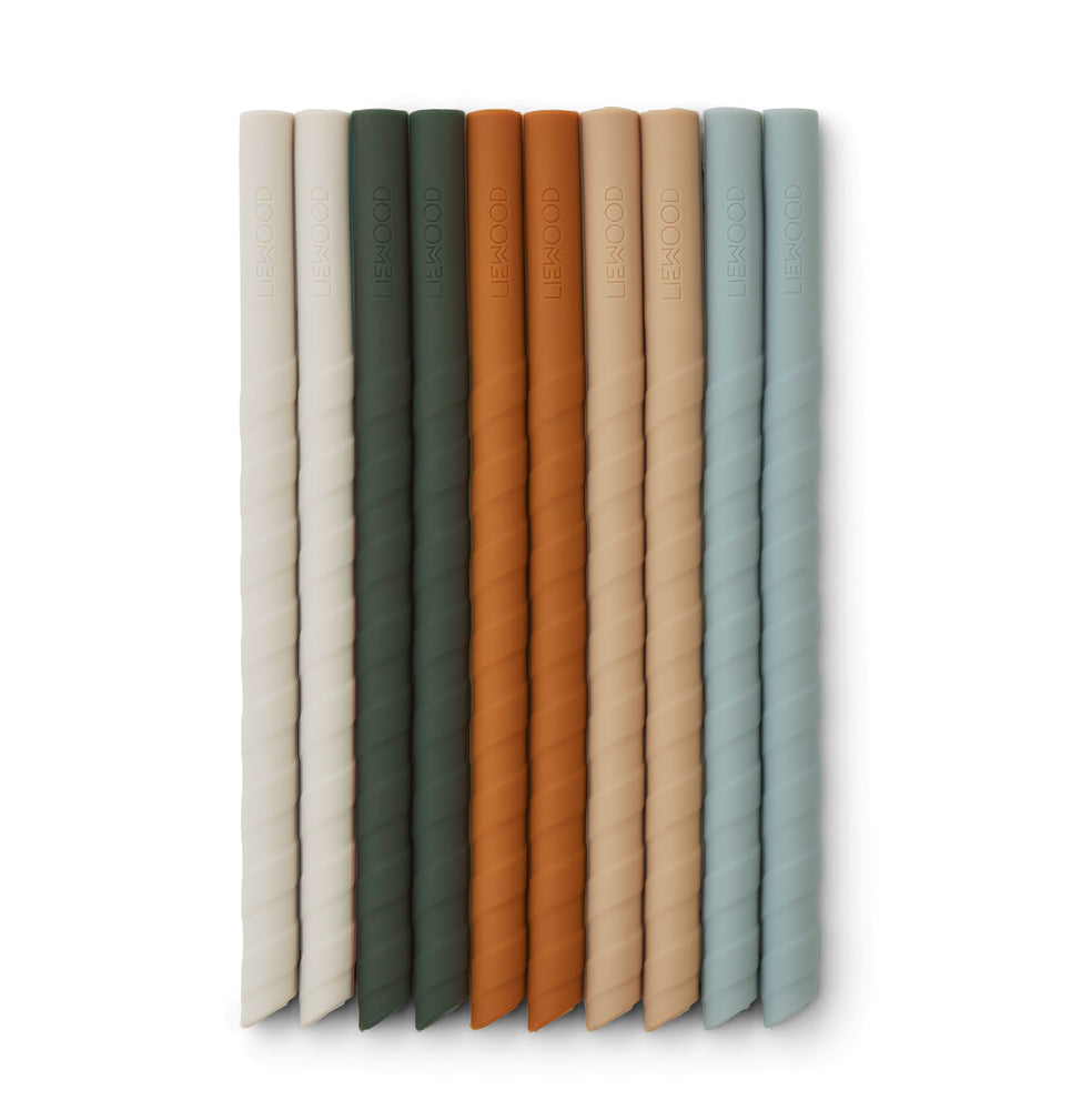 Multicolor Silicone Straw(10 Pack)