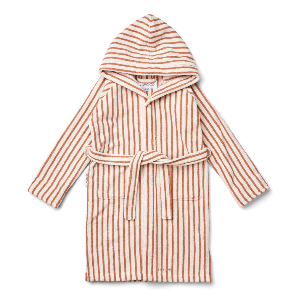 Boys & Girls Beige Stripes Bathrobe