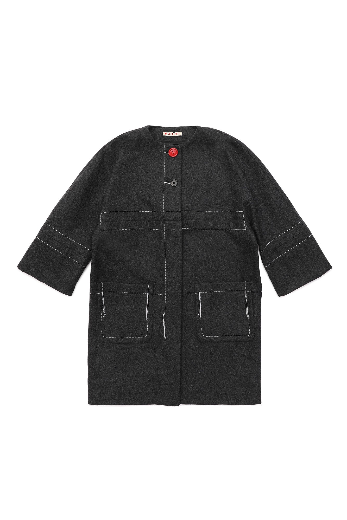 Girls Dark Grey Wool Coat