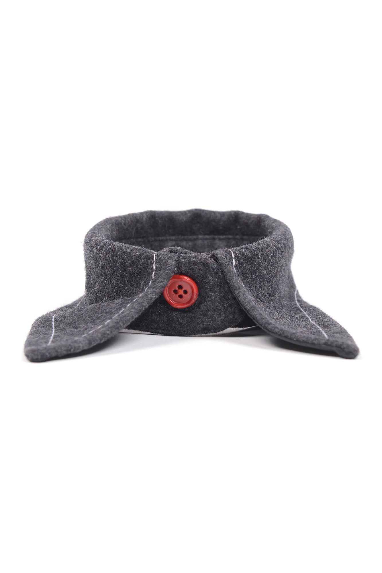 Girls Dark Grey Wool Collar
