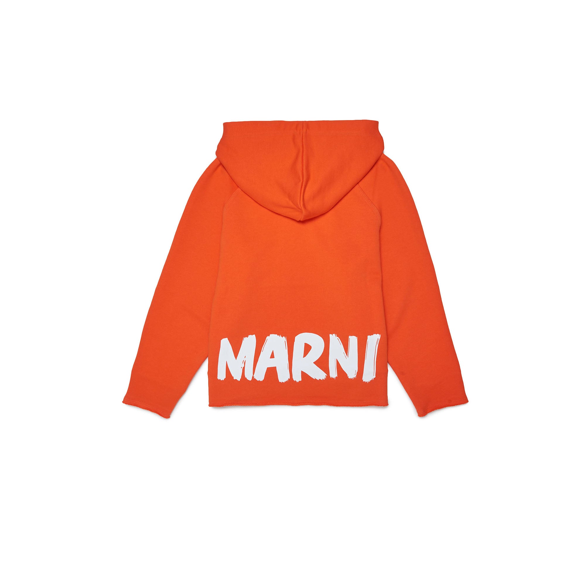 Boys & Girls Orange Hooded Cotton Sweatshirt