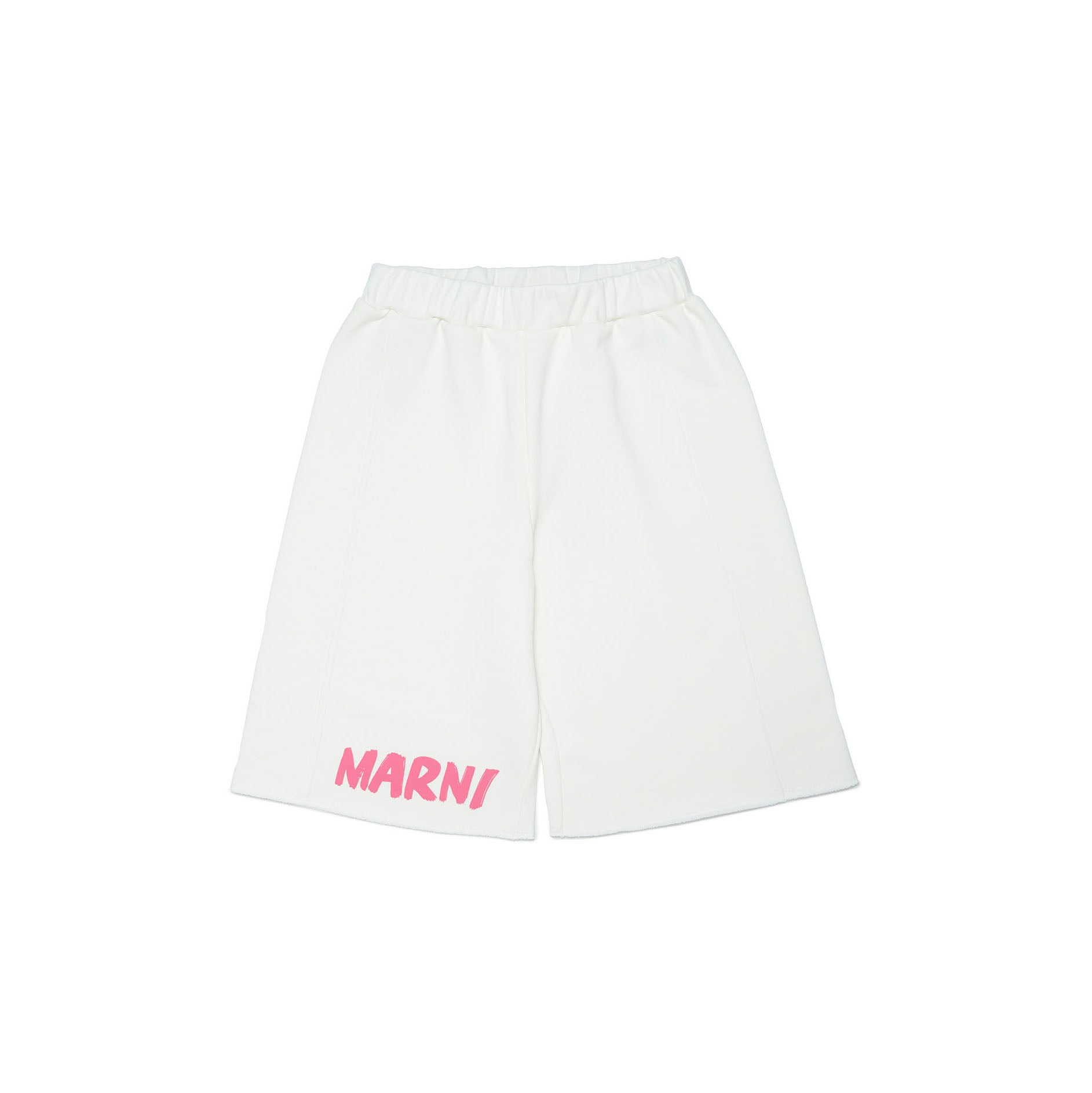 Boys & Girls White Logo Cotton Shorts