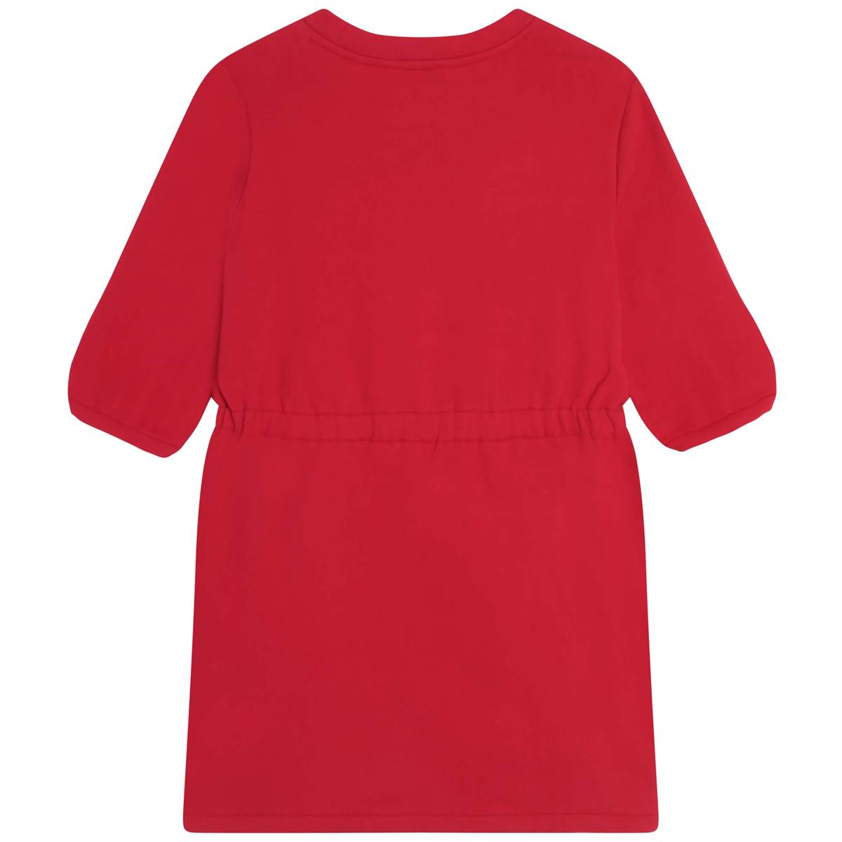 Girls Red Printed Dress