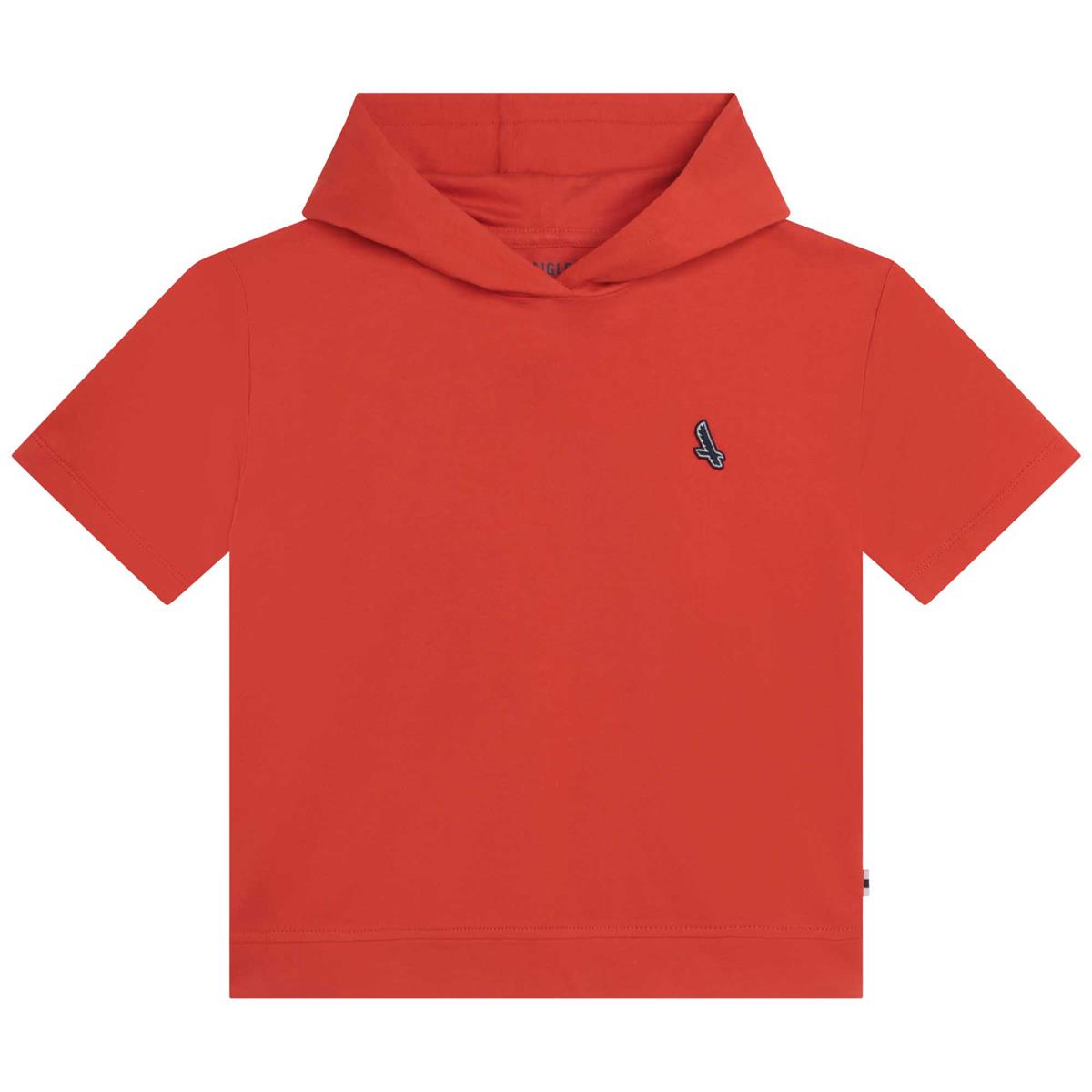 Boys Red Hooded T-Shirt