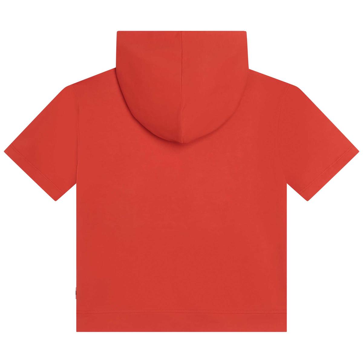 Boys Red Hooded T-Shirt