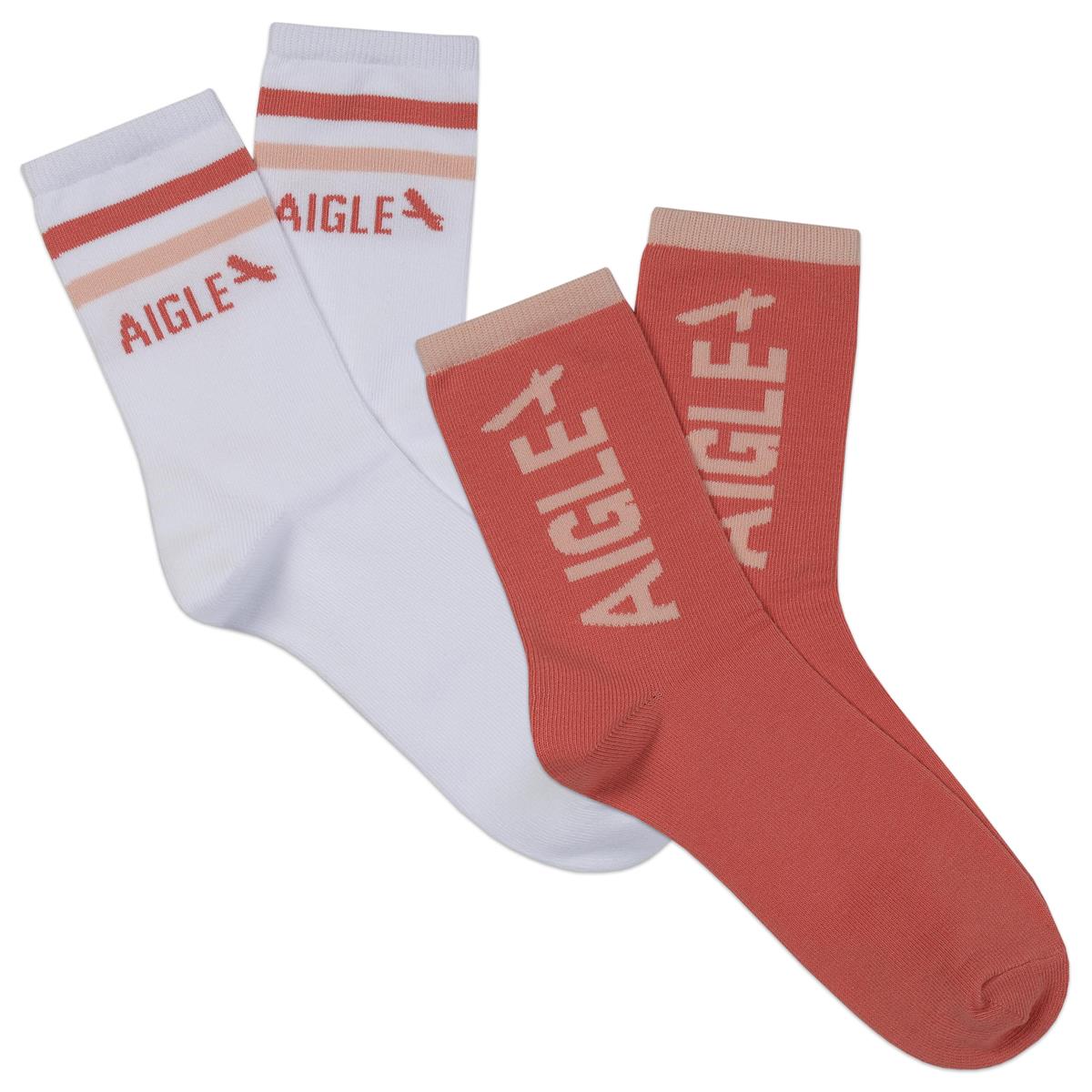 Girls White Logo Socks (2 Pack)