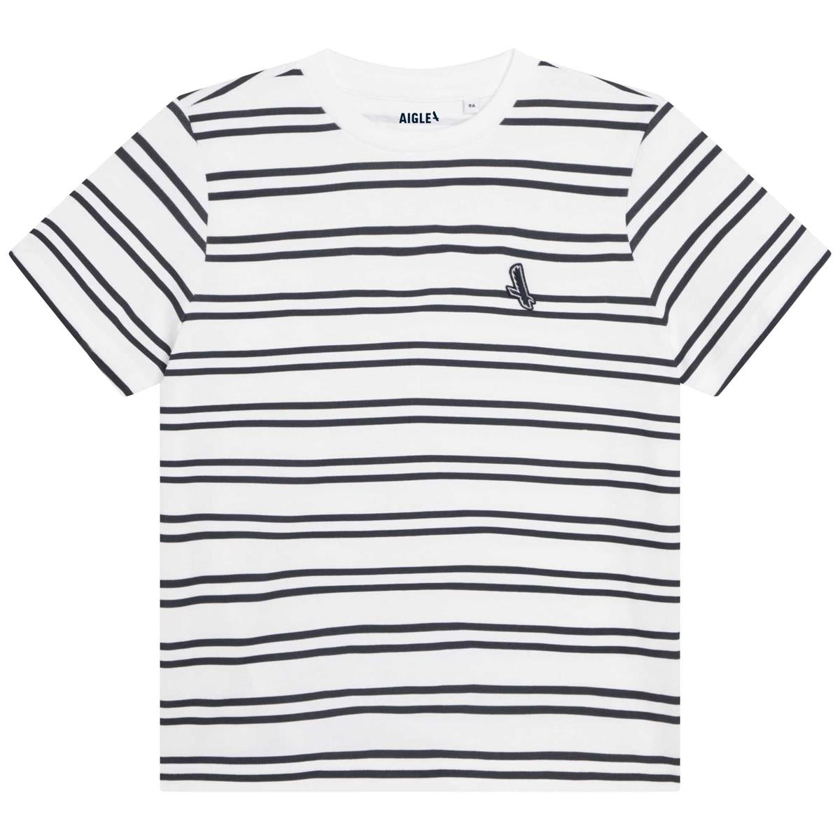 Girls White Stripe T-Shirt