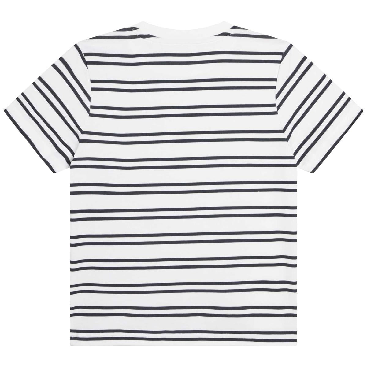 Girls White Stripe T-Shirt