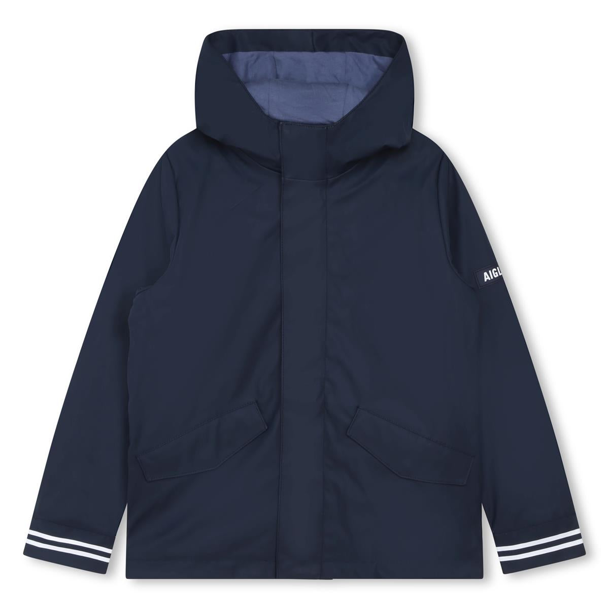 Boys Navy Hooded Coat
