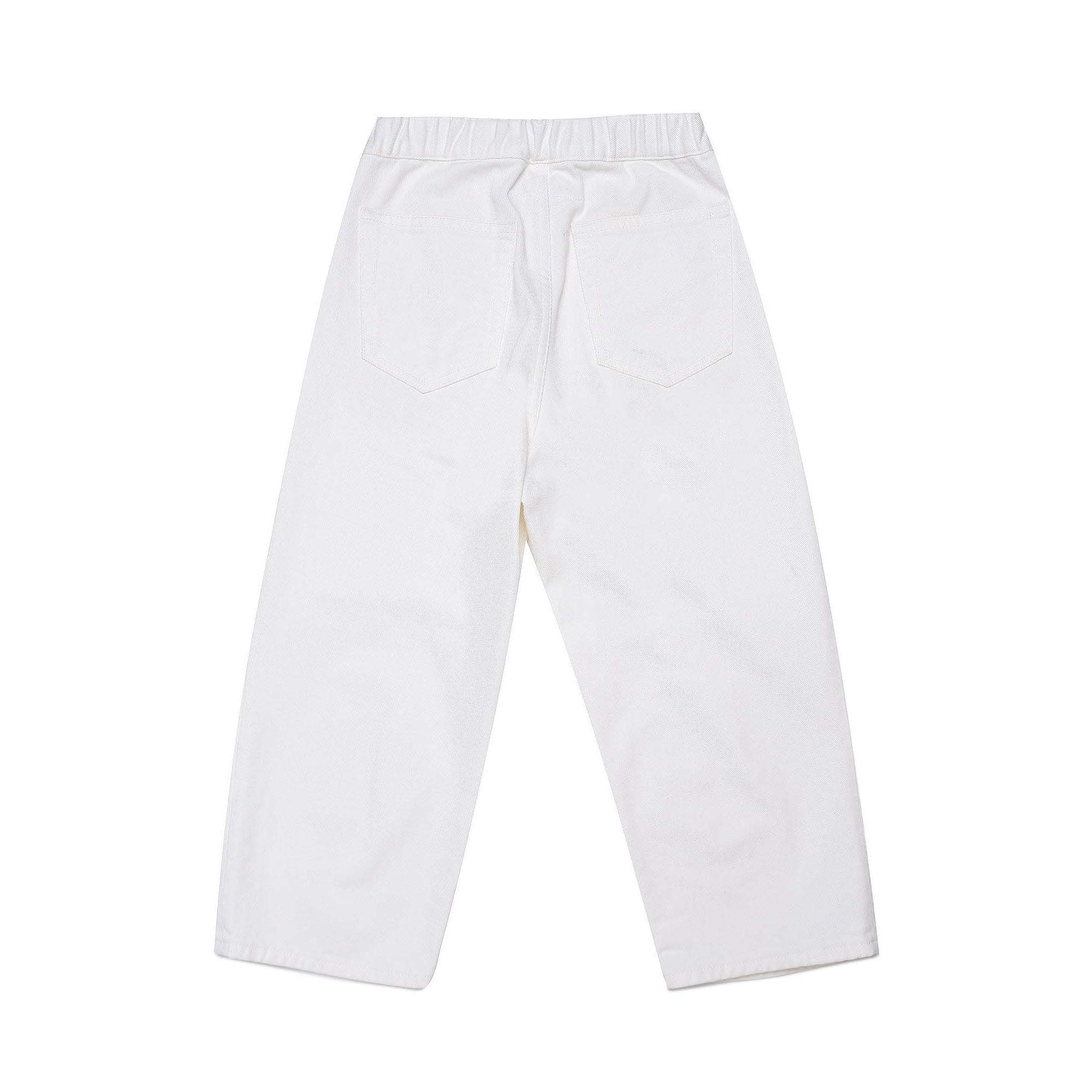 Boys & Girls White Cotton Trousers