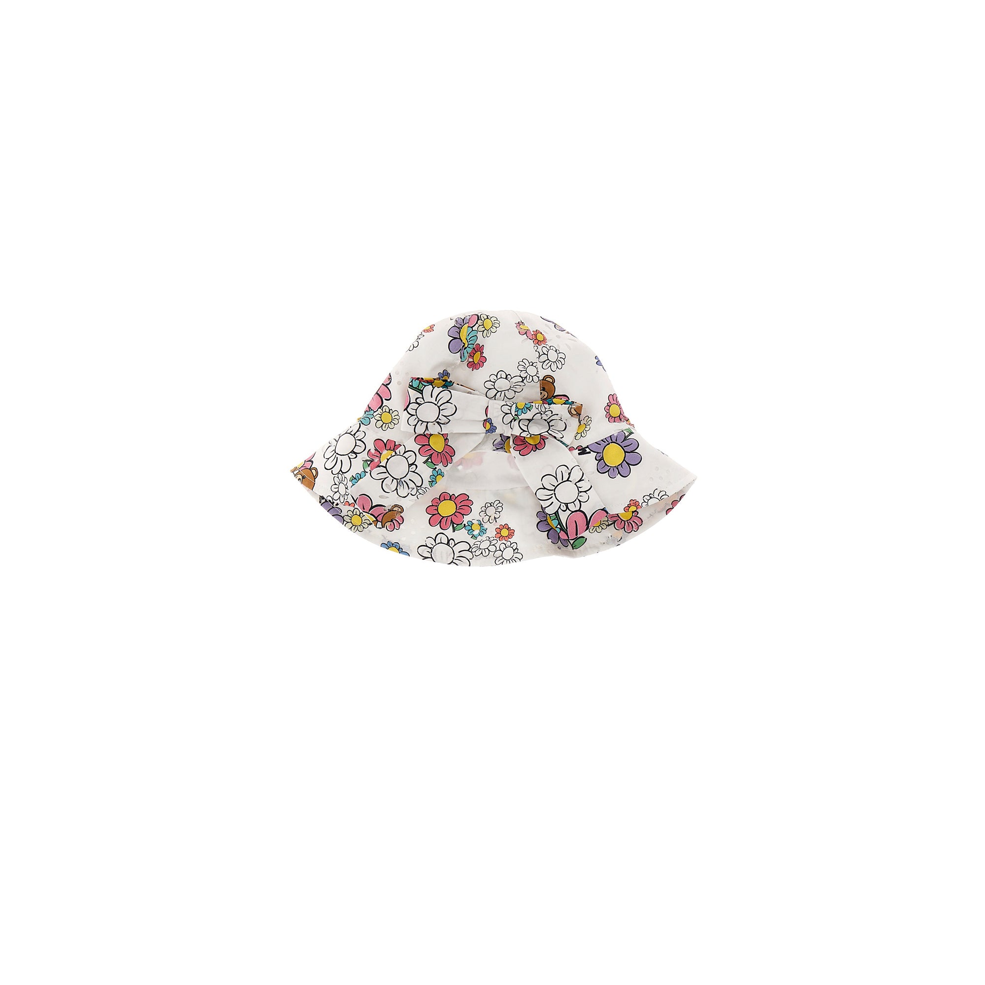 Baby Girls White Flowers Cotton Hat