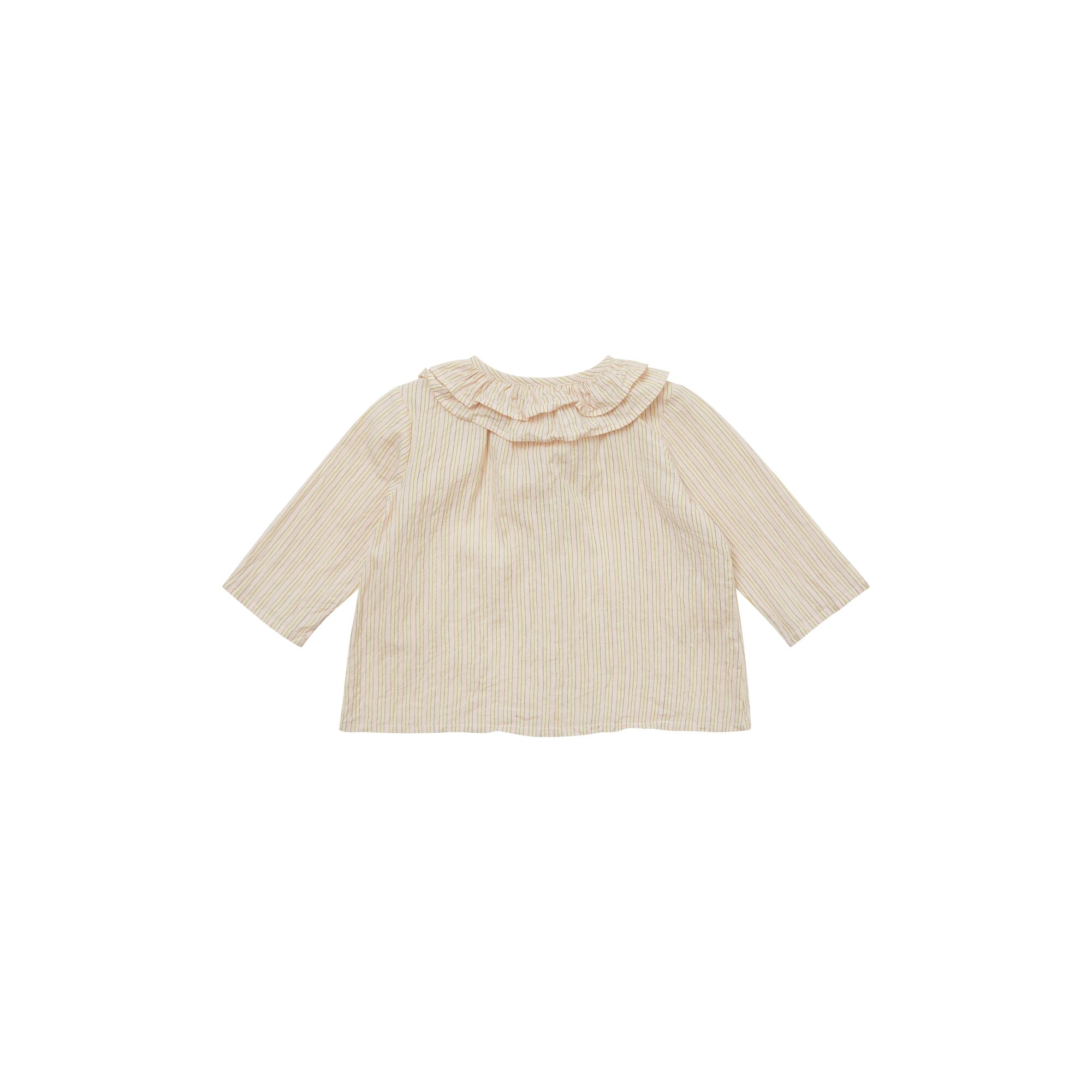 Baby Girls Light Yellow Stripes Cotton Shirt