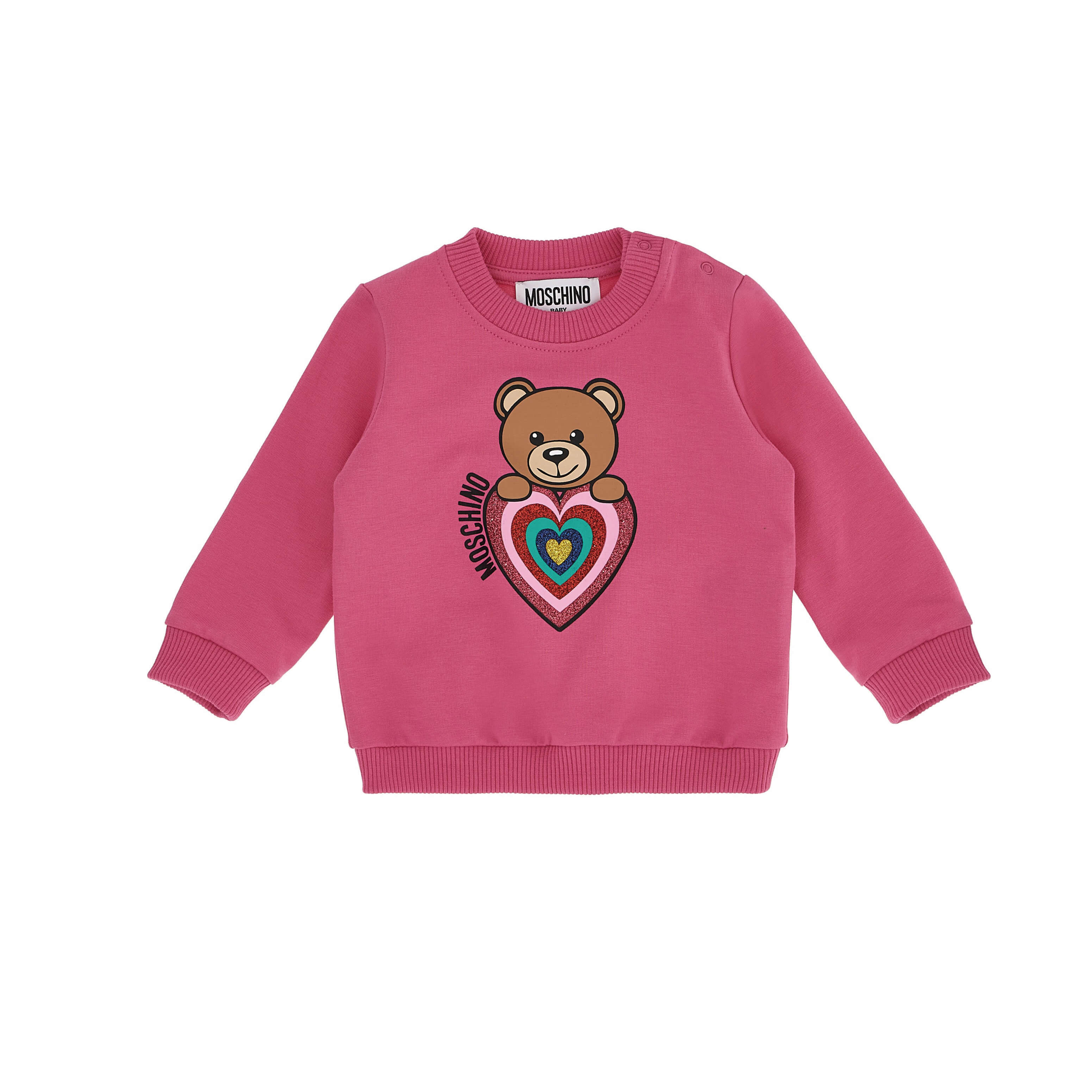 Baby Girls Fuchsia Printed Cotton Sweatshirt
