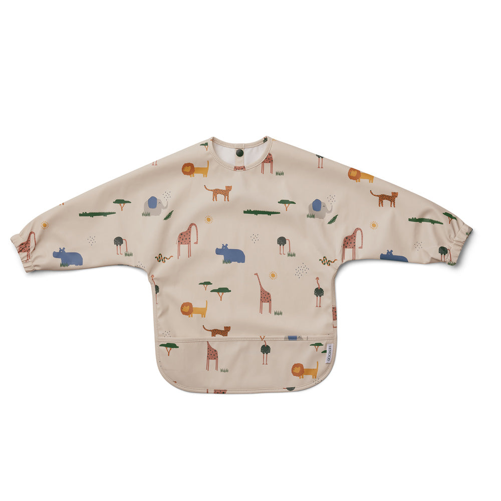 Baby Boys & Girls Beige Printed Cape Bib