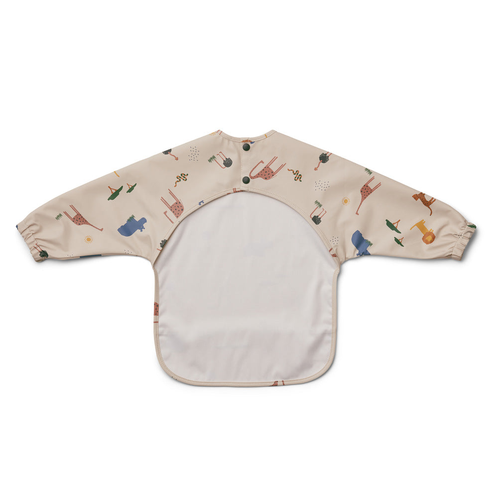 Baby Boys & Girls Beige Printed Cape Bib