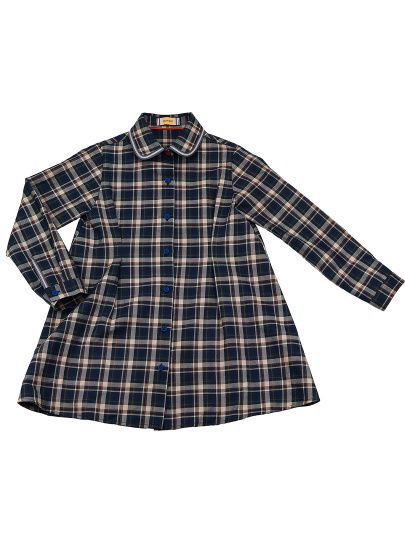 Girls Beige Check Dress