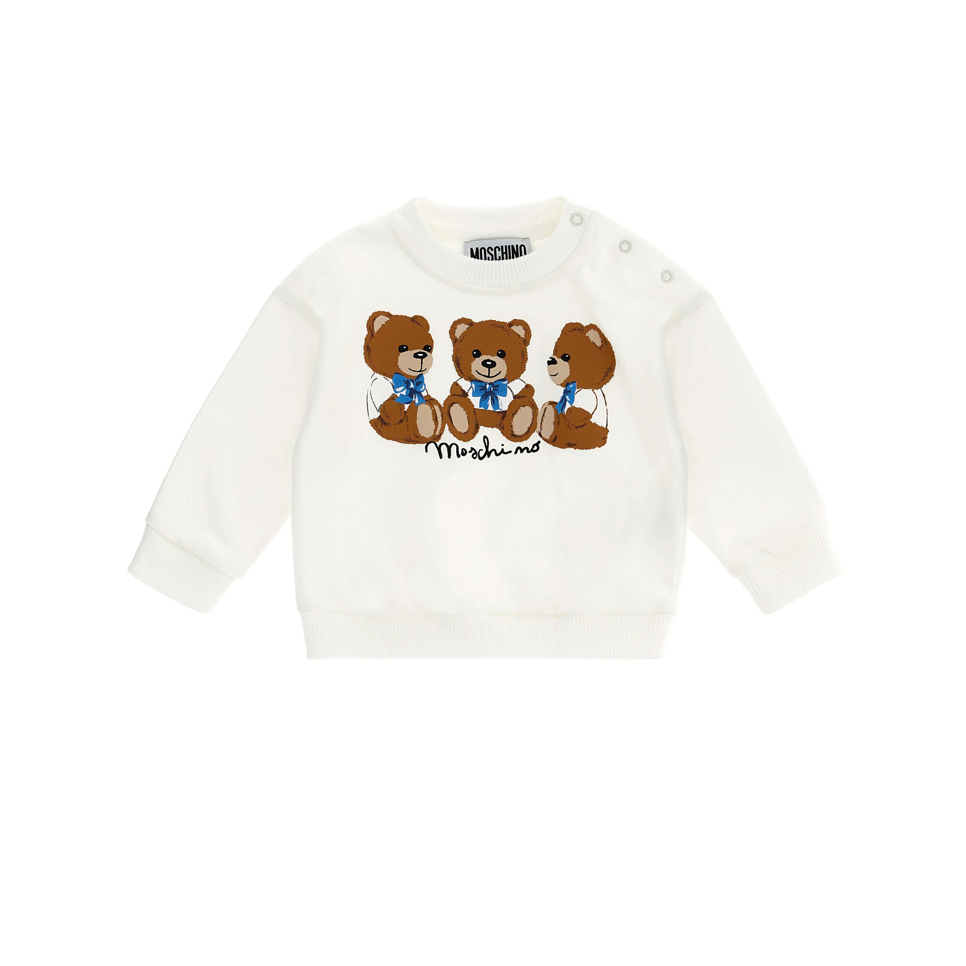Baby Boys & Girls White Printed Cotton Sweatshirt