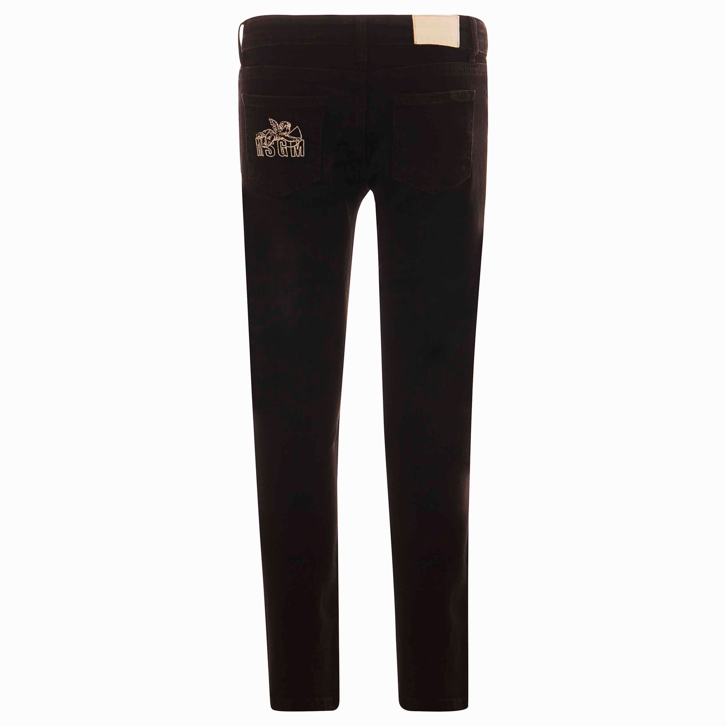 Girls Black Logo Trousers