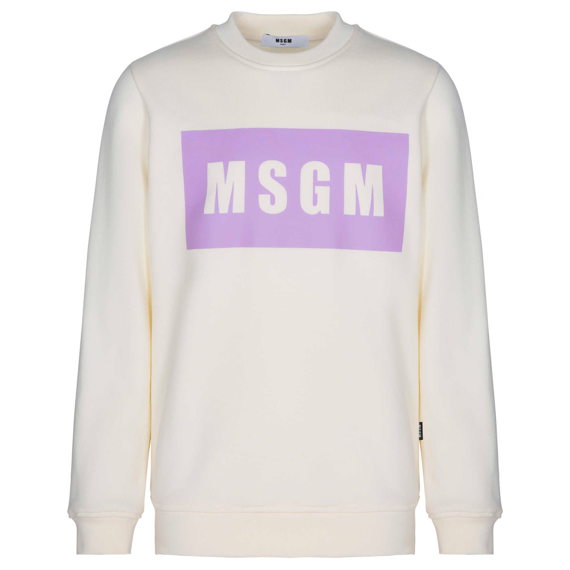 Boys & Girls White Logo Cotton Sweatshirt