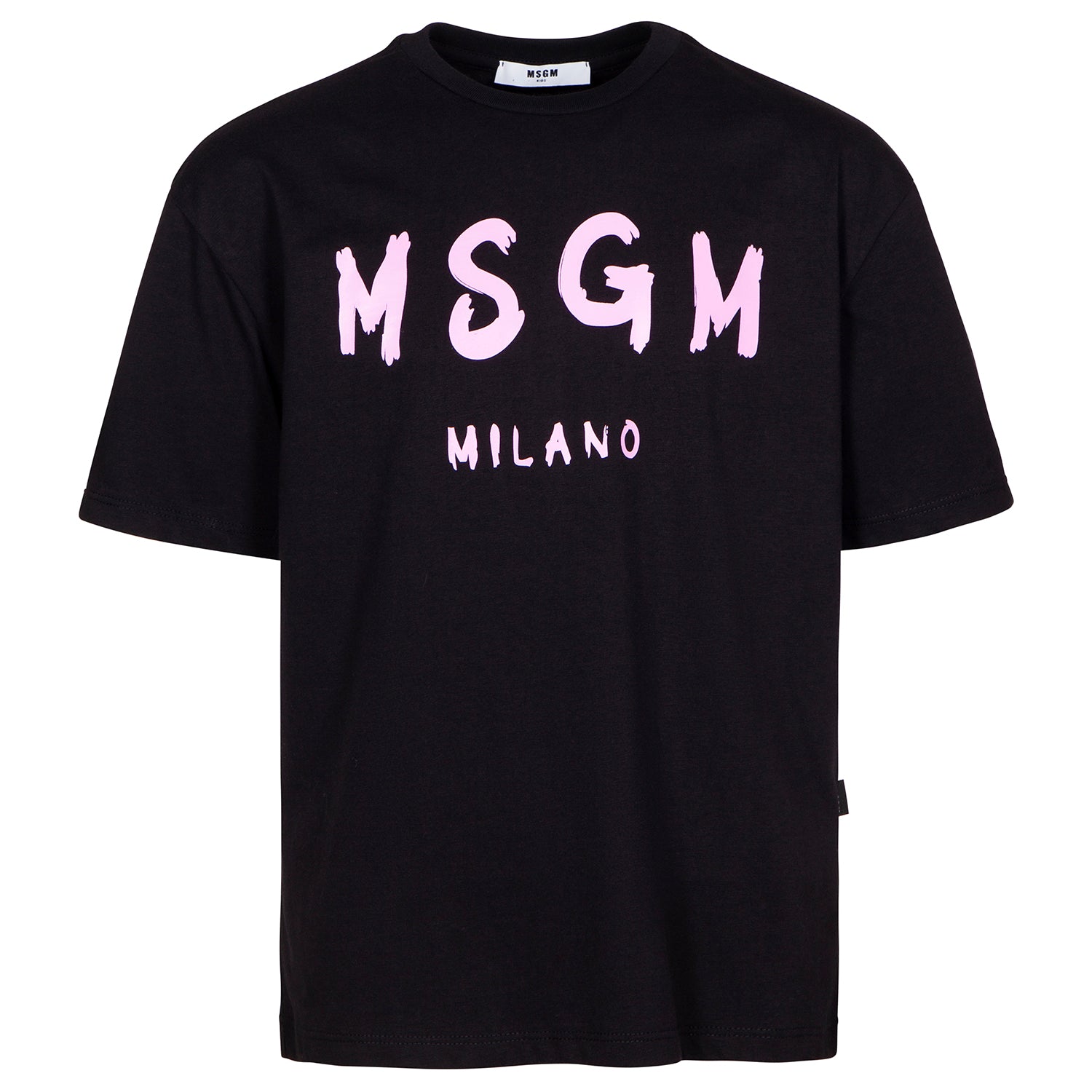 Boys & Girls Black Logo Cotton T-Shirt