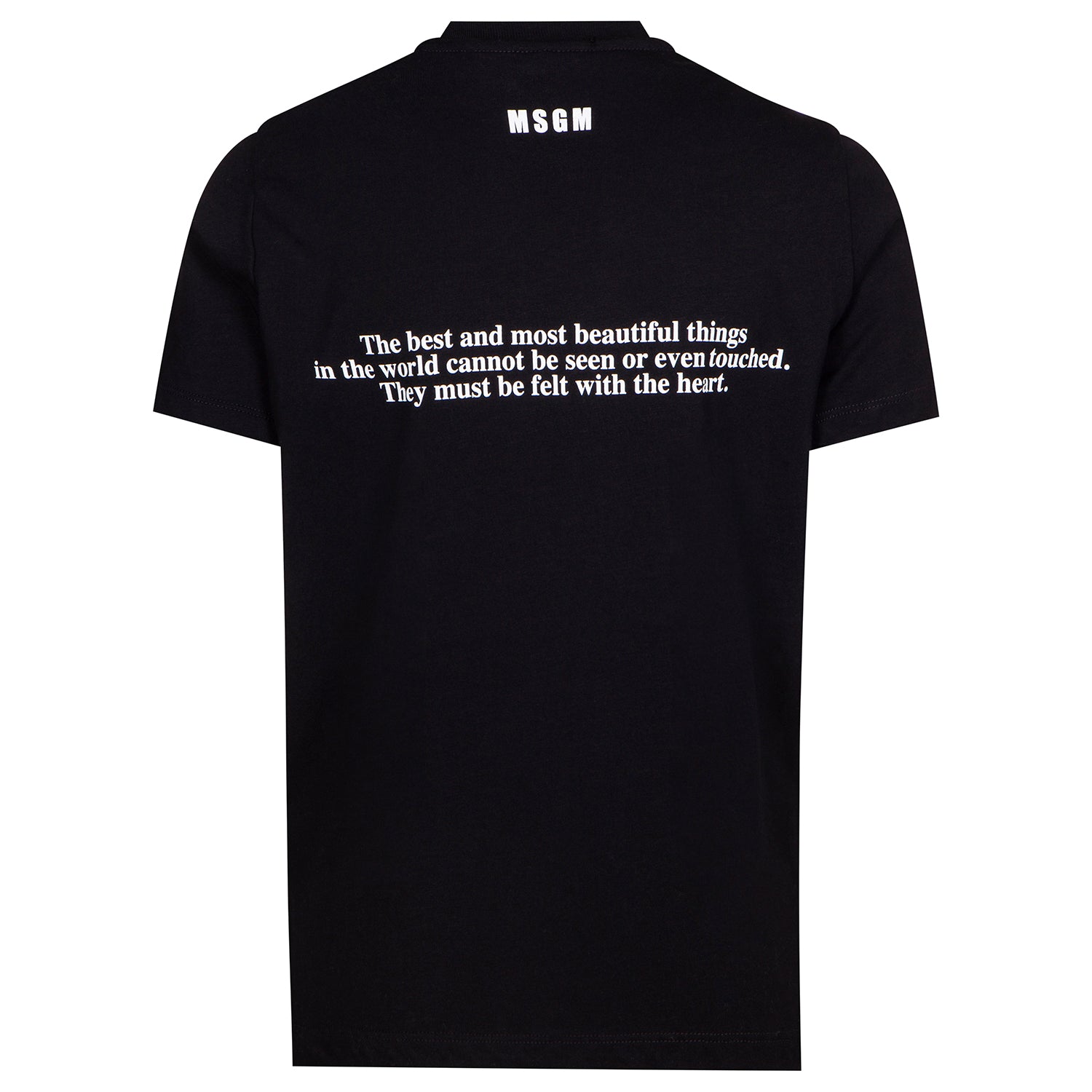 Girls Black Printed Cotton T-Shirt