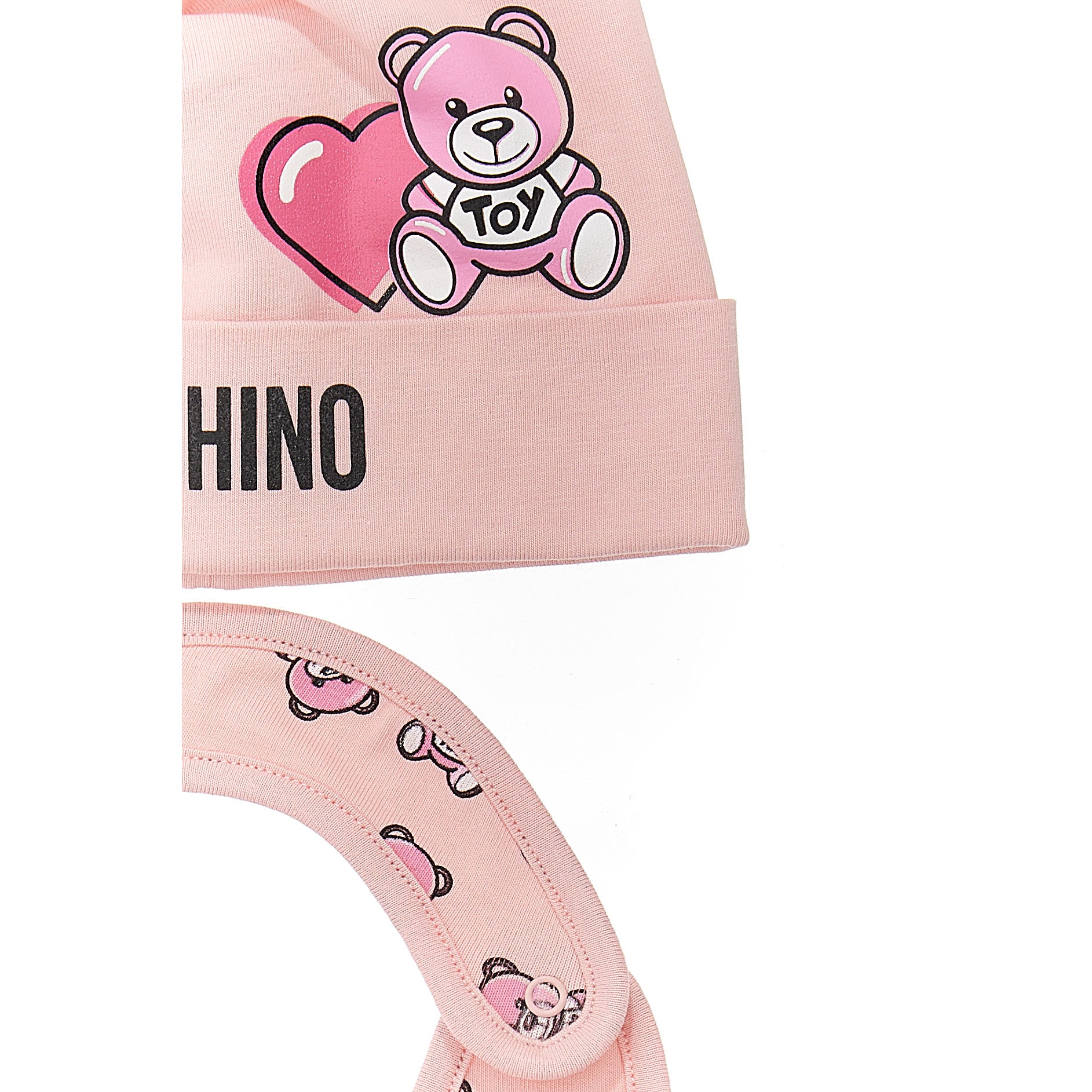 Baby Girls Pink Cotton Hat & Bib Set