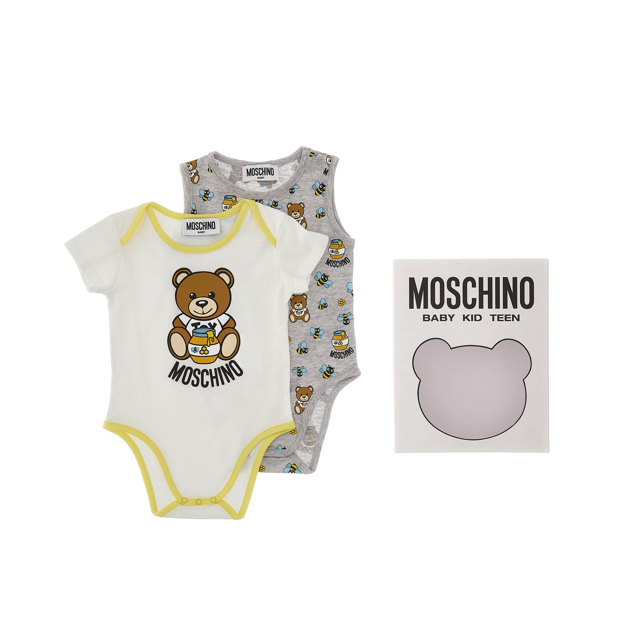 Baby Boys & Girls Grey Cotton Babysuit Set