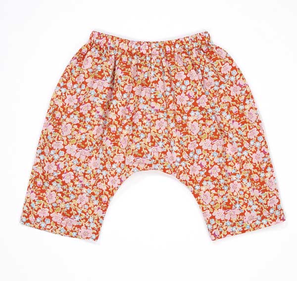 Baby Girls Red Floral Cotton Trousers