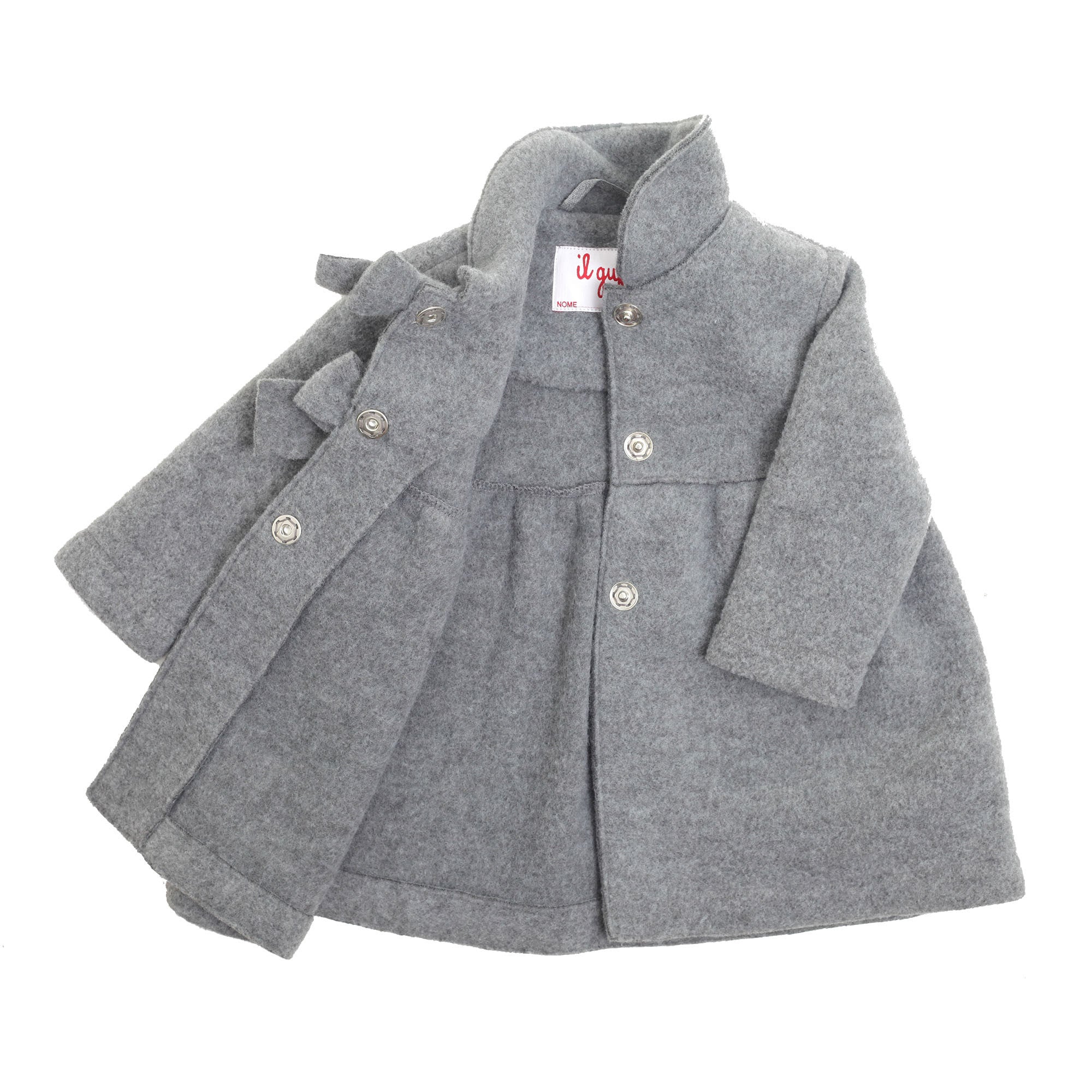 Baby Girls Dark Grey Bow Trims Coat - CÉMAROSE | Children's Fashion Store - 4
