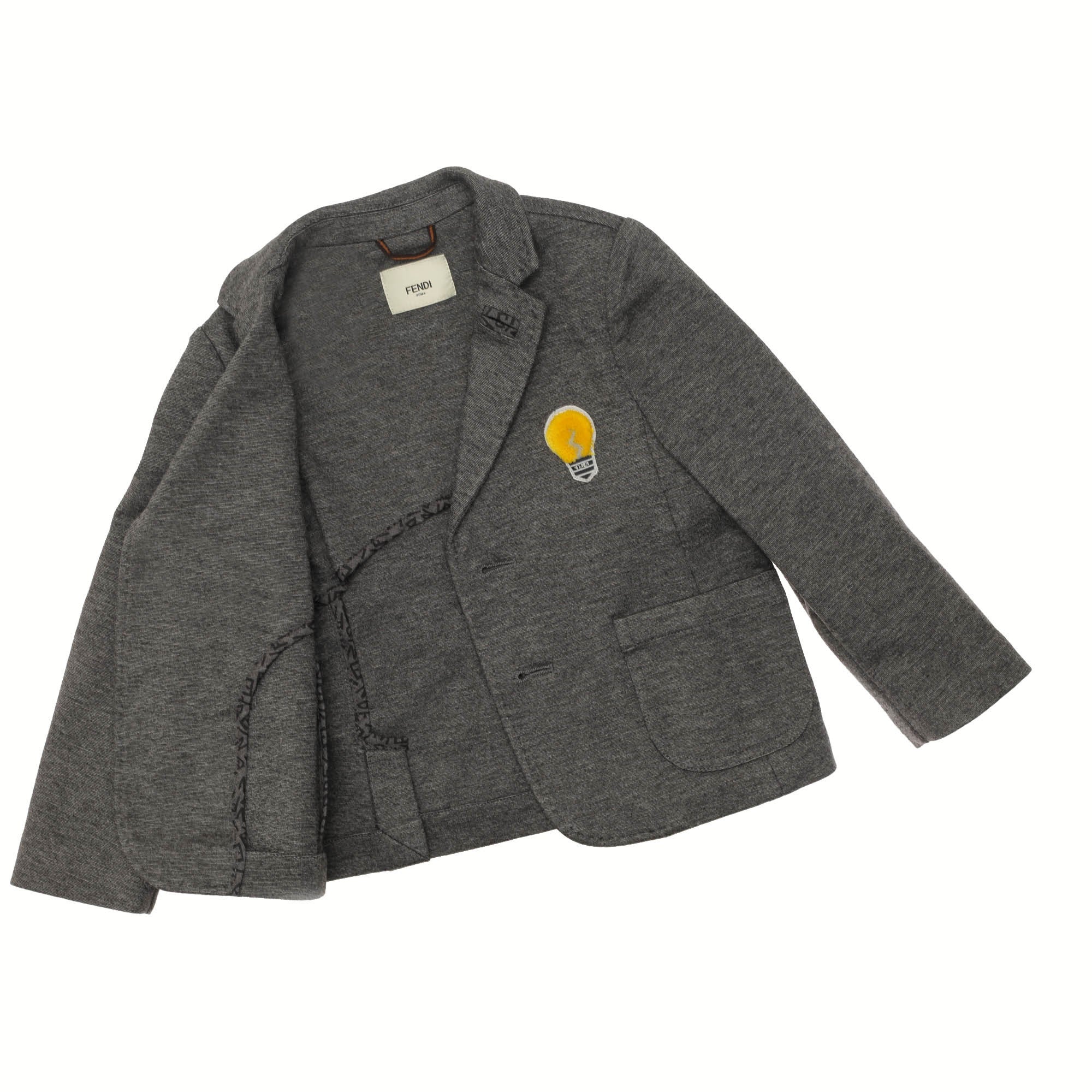 Baby Boys Grey Woven Embroidered Lightbulb Trims Blazer - CÉMAROSE | Children's Fashion Store - 3