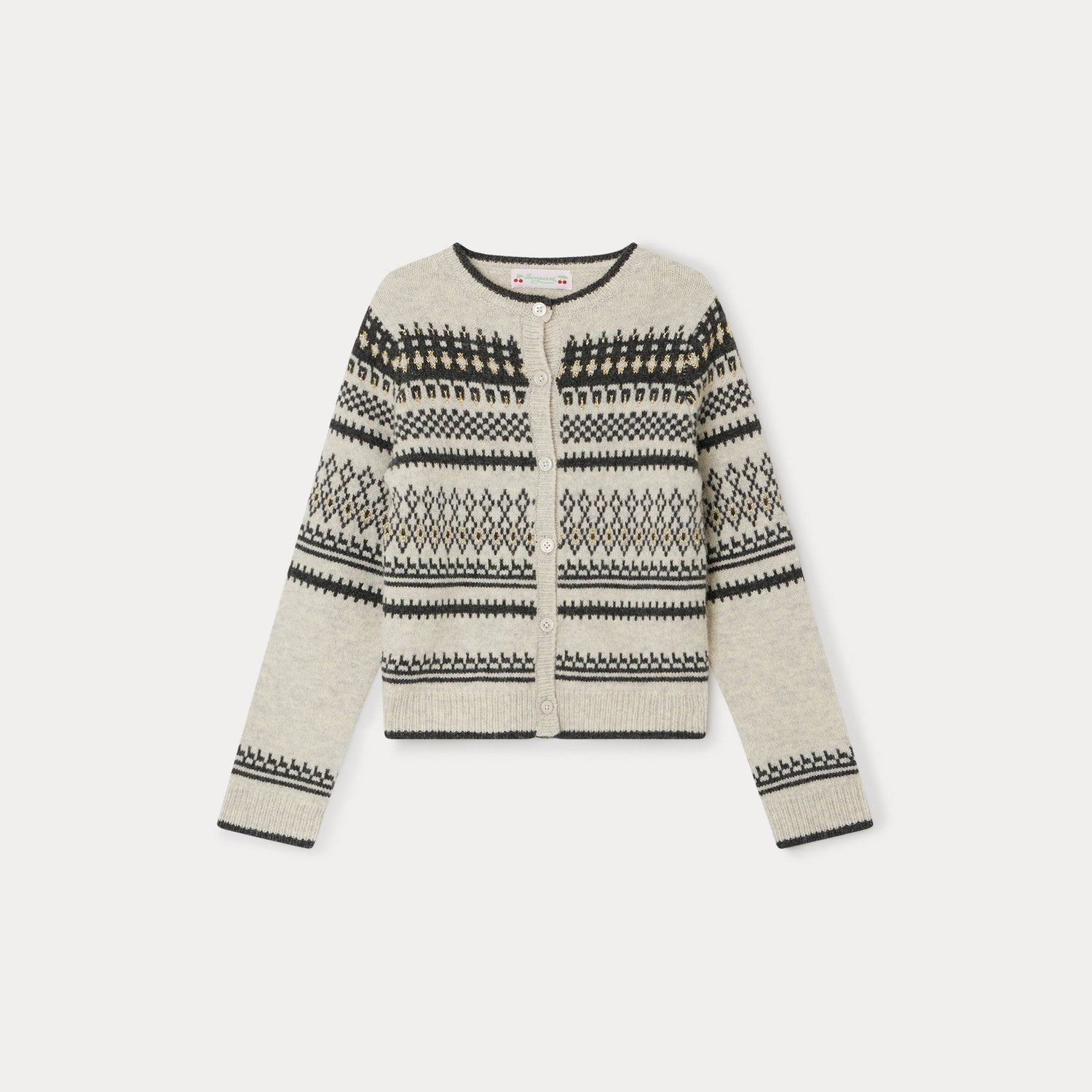 Girls Light Grey Wool Cardigan