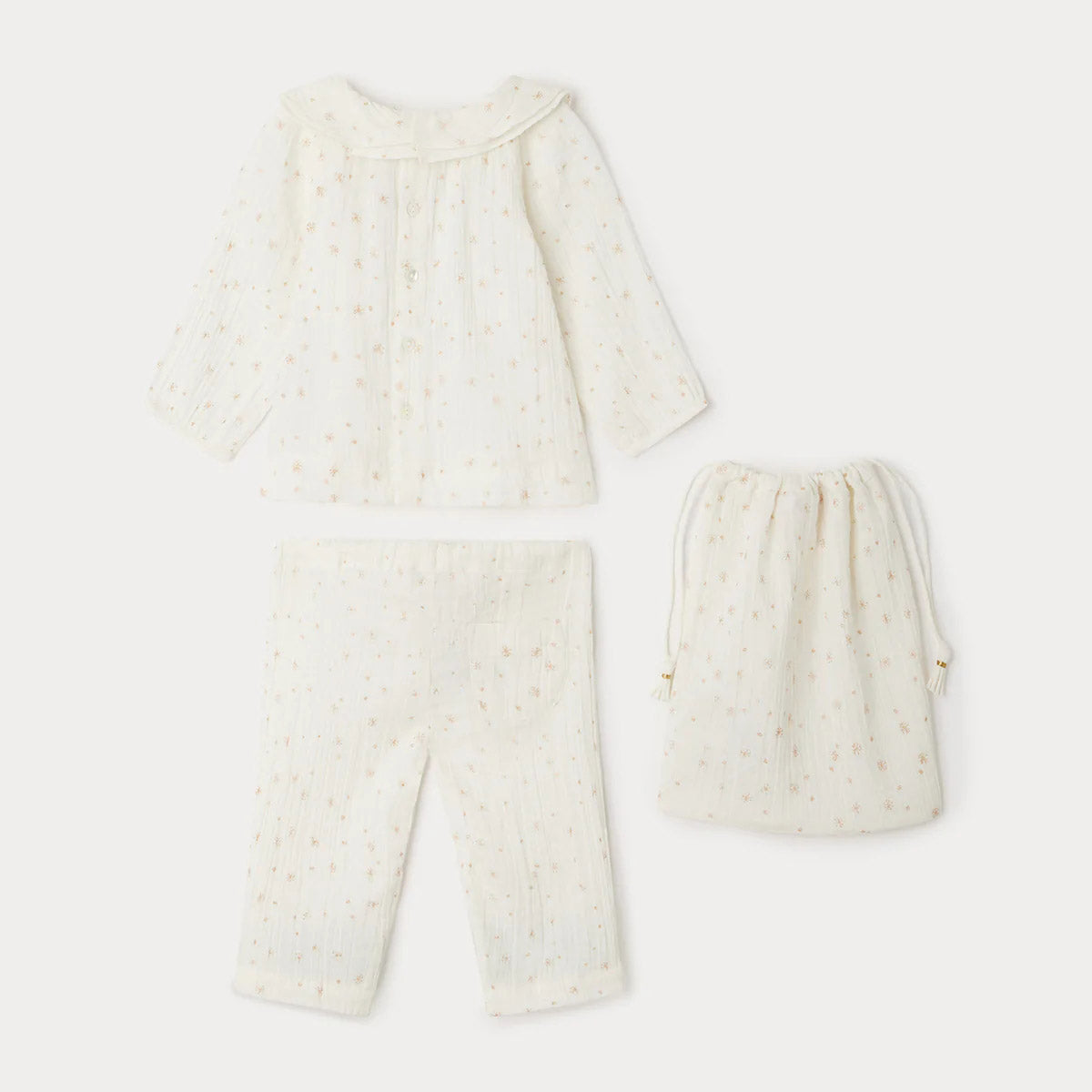 Baby Girls White Logo Cotton Set