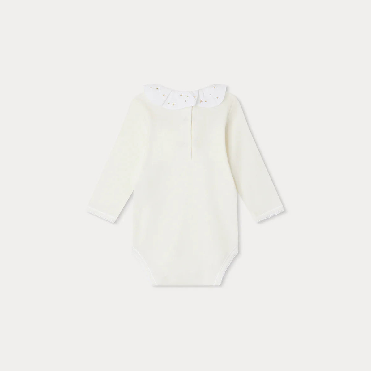 Baby Boys & Girls White Cotton Babysuit
