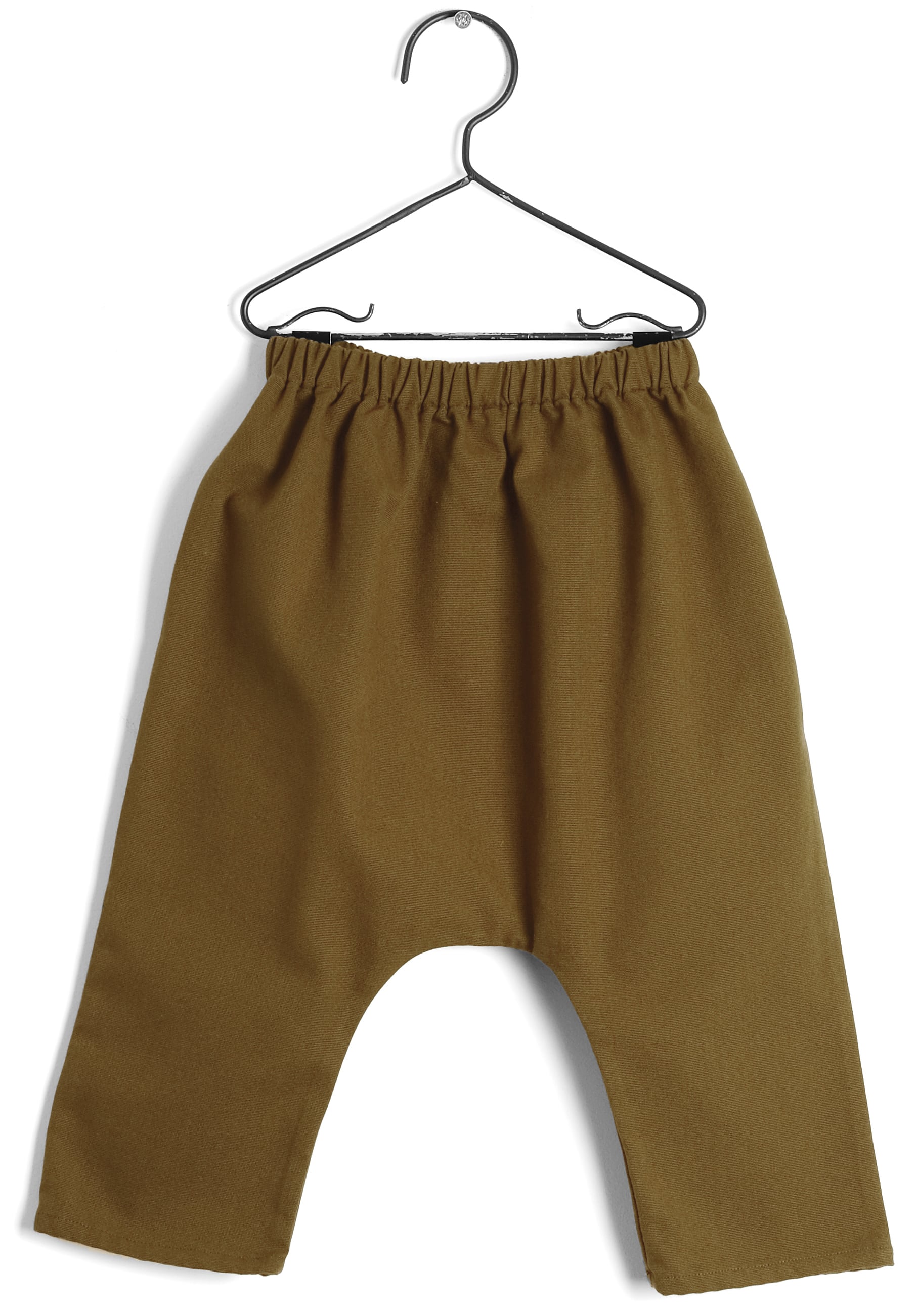 Baby Boys & Girls Mustard Green Cotton Trousers